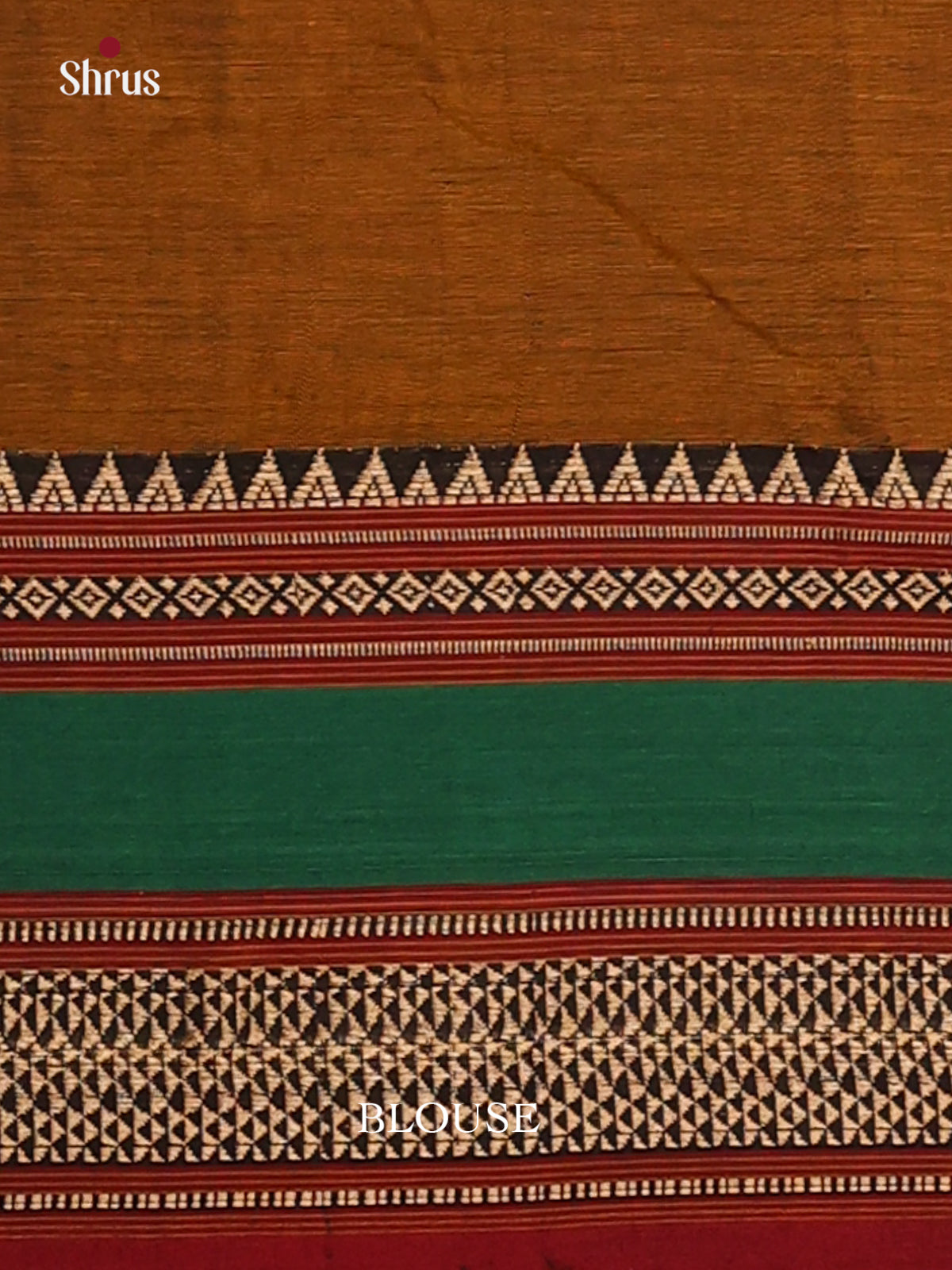 Mehandi with Brown - Narayanpet Cotton Saree - Shop on Shrus.com