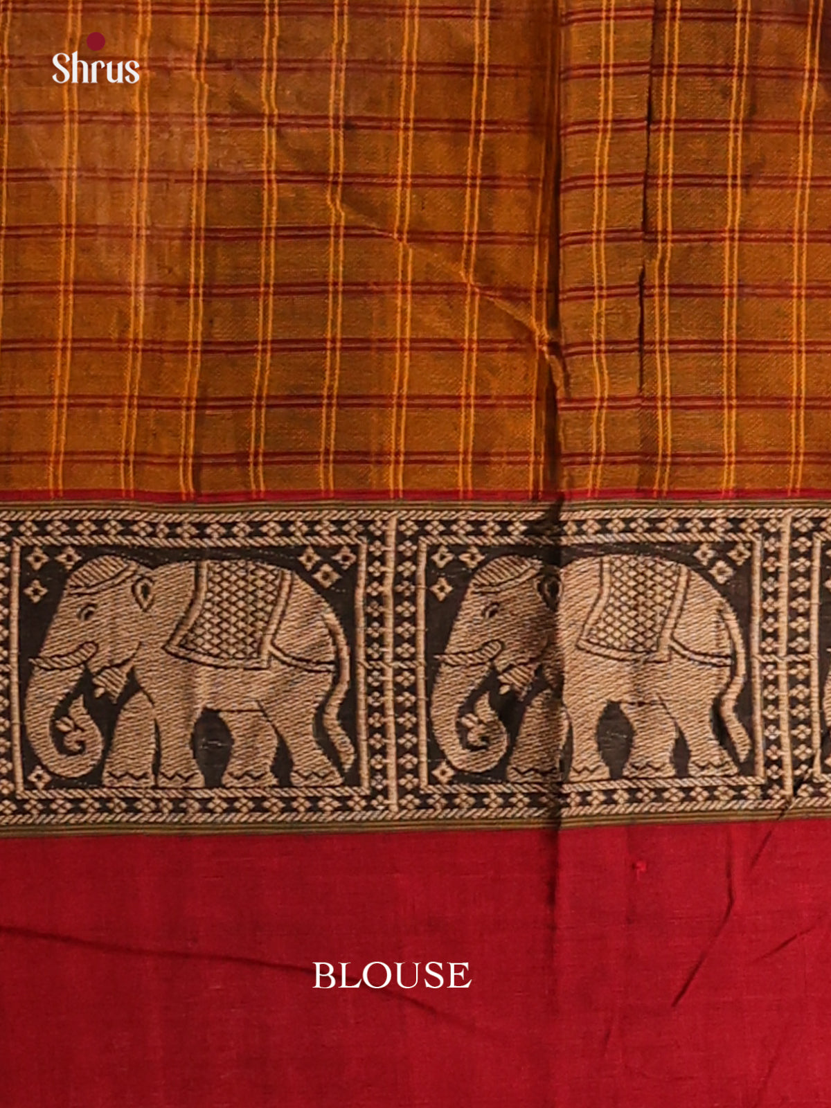 Dark Mustard & Maroon - Narayanpet Cotton Saree - Shop on Shrus.com