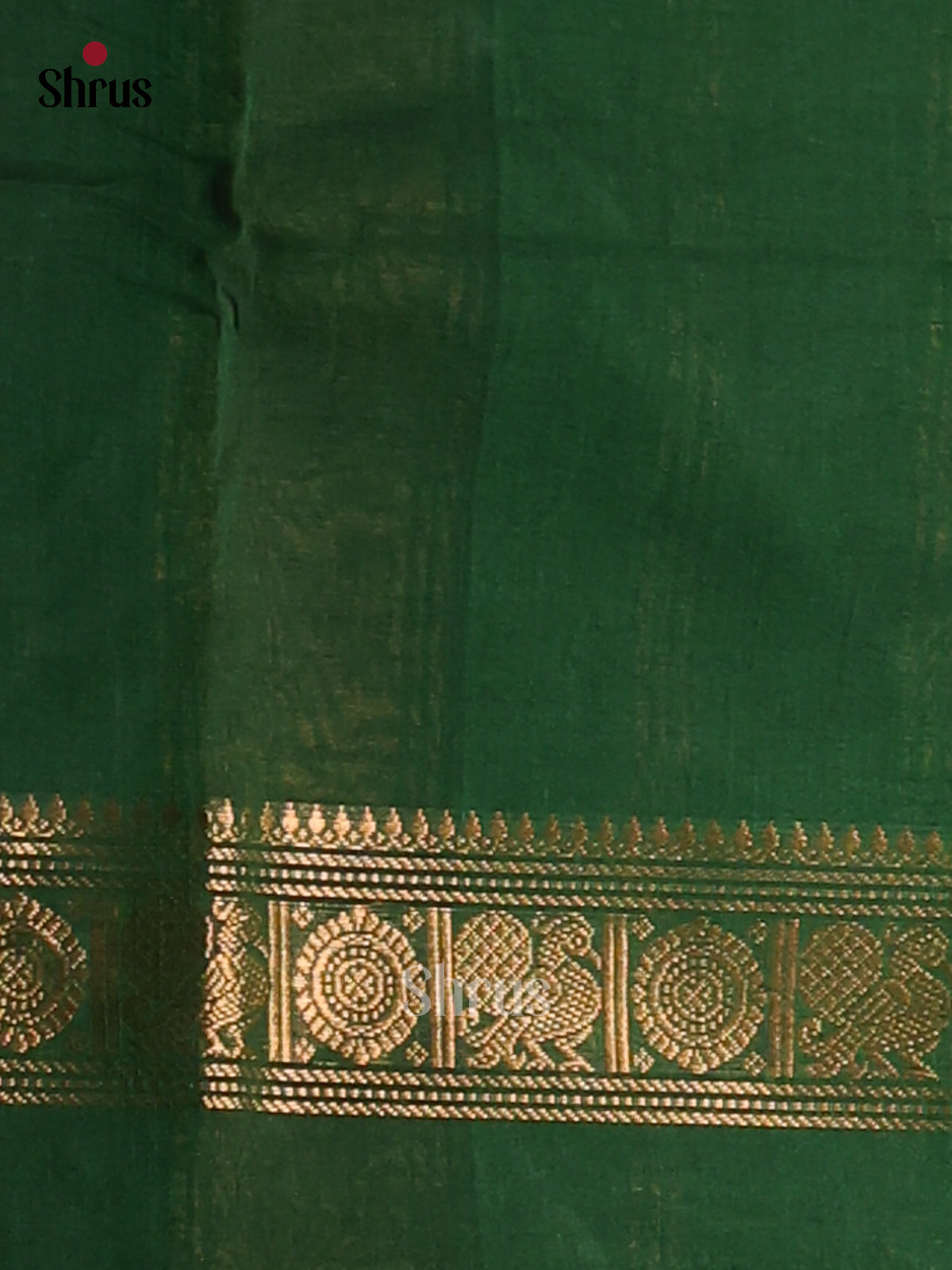 Classy Green Chettinad Cotton with Self Rettaipet Zari & Stripes - Shop on Shrus.com