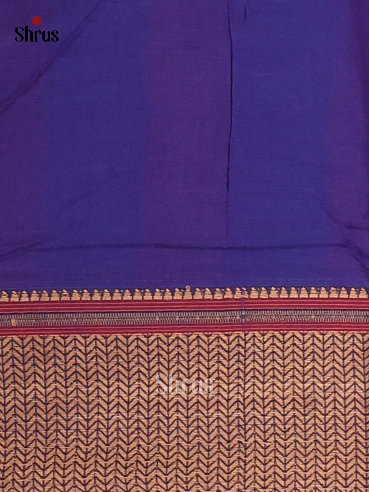 Blue with Maroon- Narayanpet Cotton Saree - Shop on Shrus.com