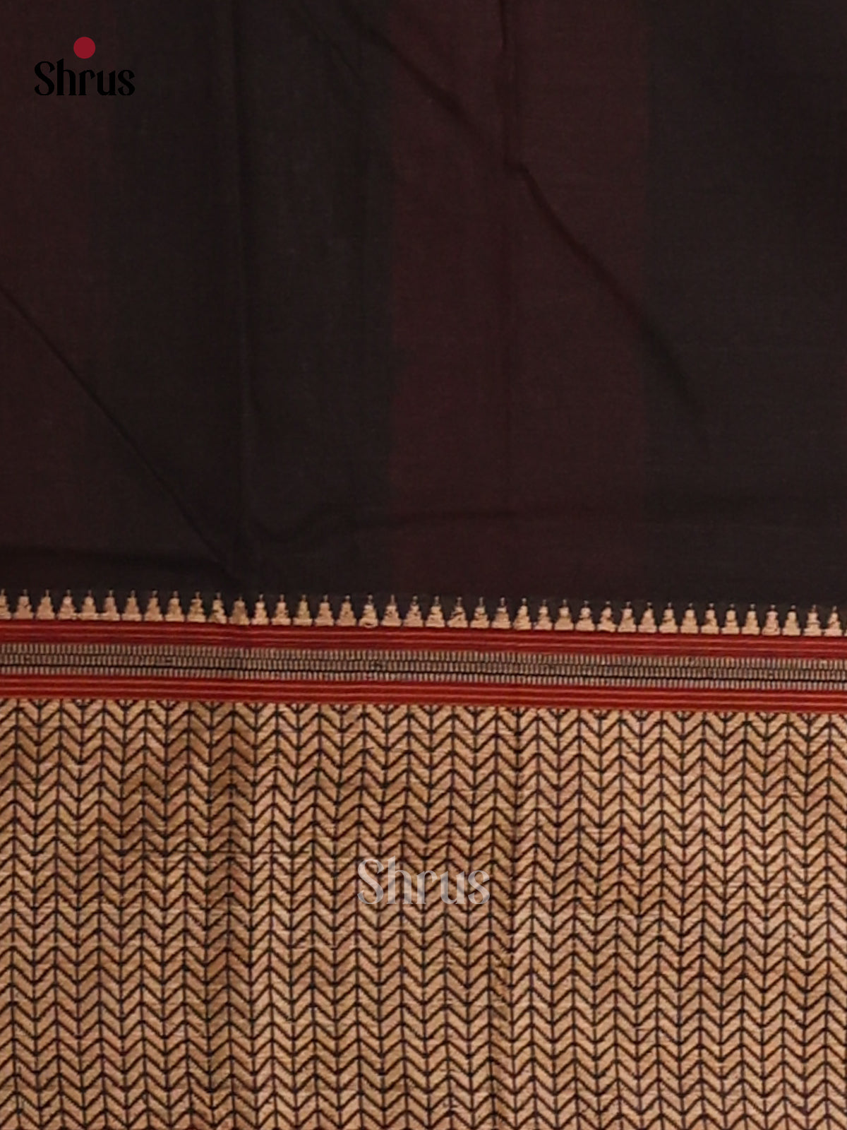 Black & Maroon- Narayanpet Cotton Saree - Shop on Shrus.com