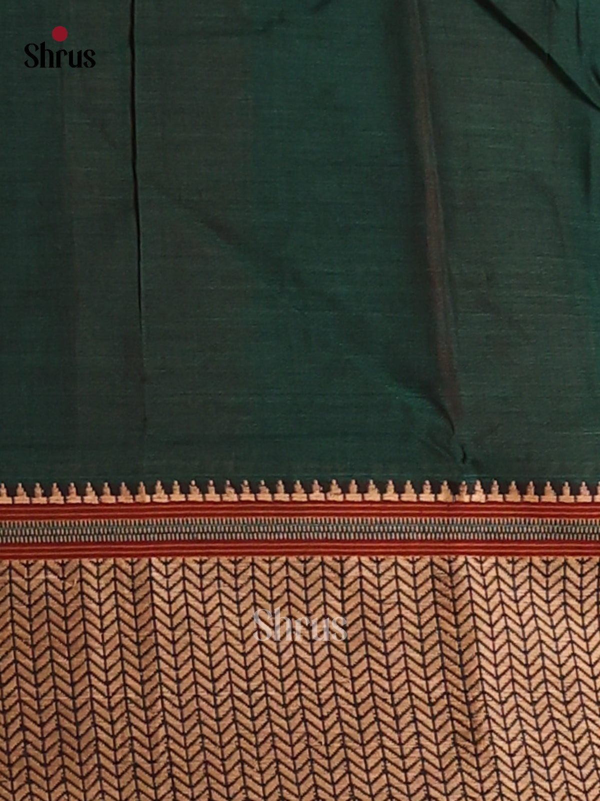 Green with Maroon - Narayanpet Cotton Saree - Shop on Shrus.com