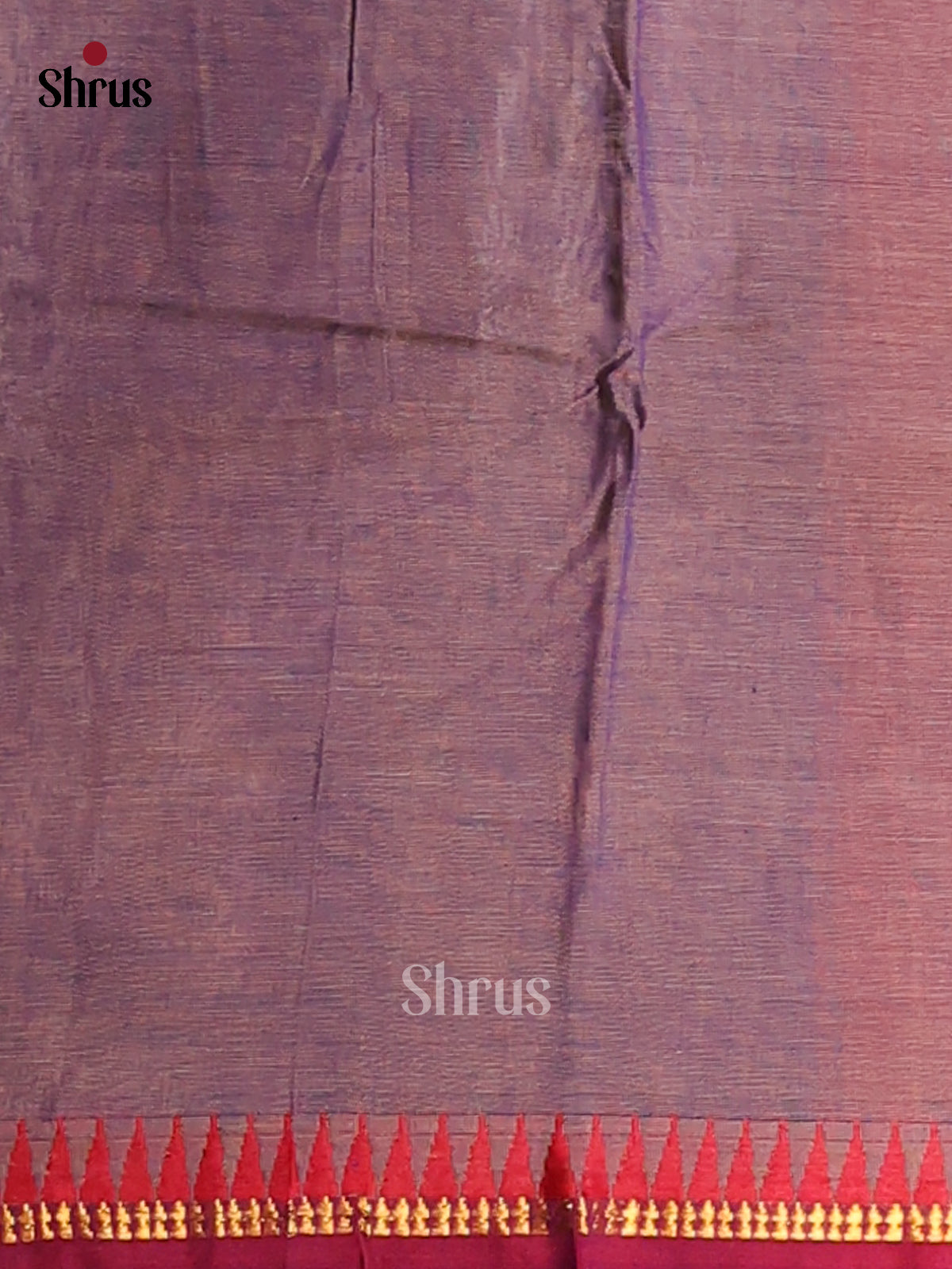 Purple with Red- Narayanpet Cotton Saree - Shop on Shrus.com