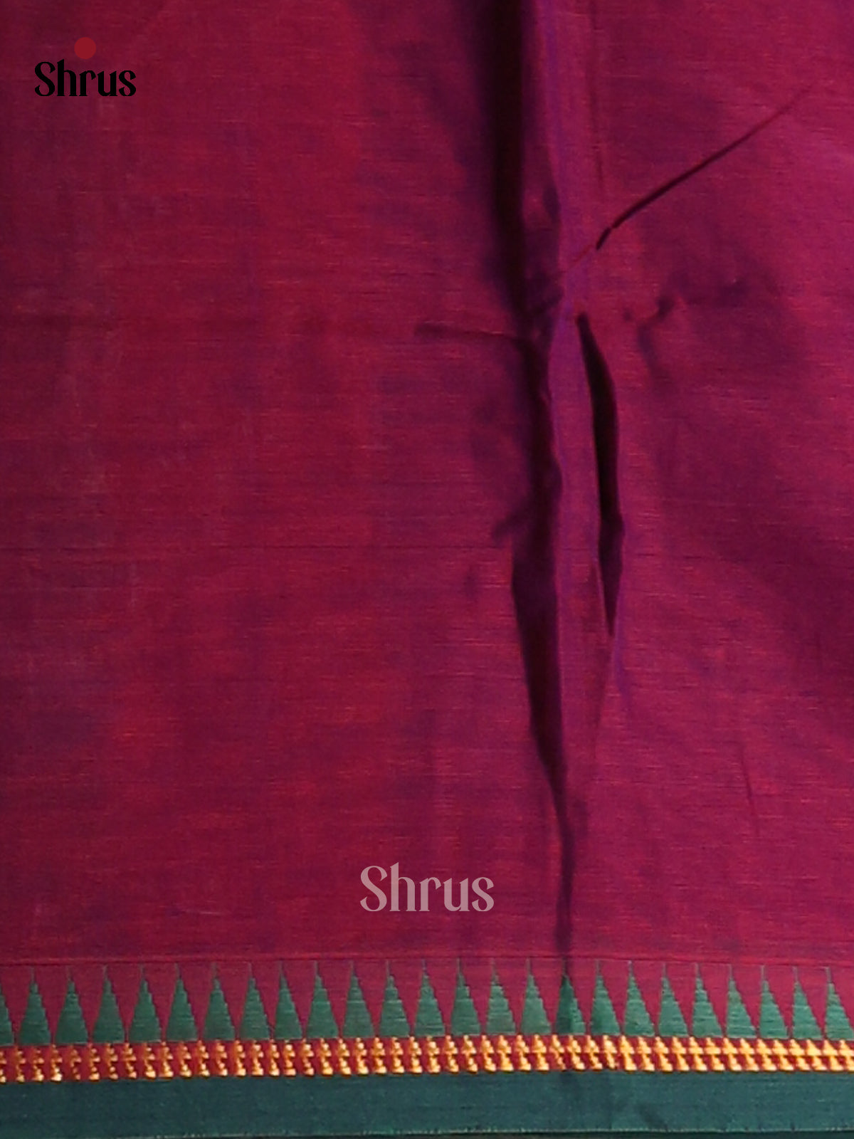 Purple with Green - Narayanpet Cotton Saree - Shop on Shrus.com