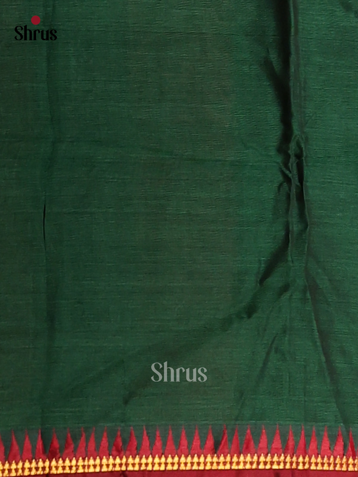 Green with Red - Narayanpet Cotton Saree - Shop on Shrus.com