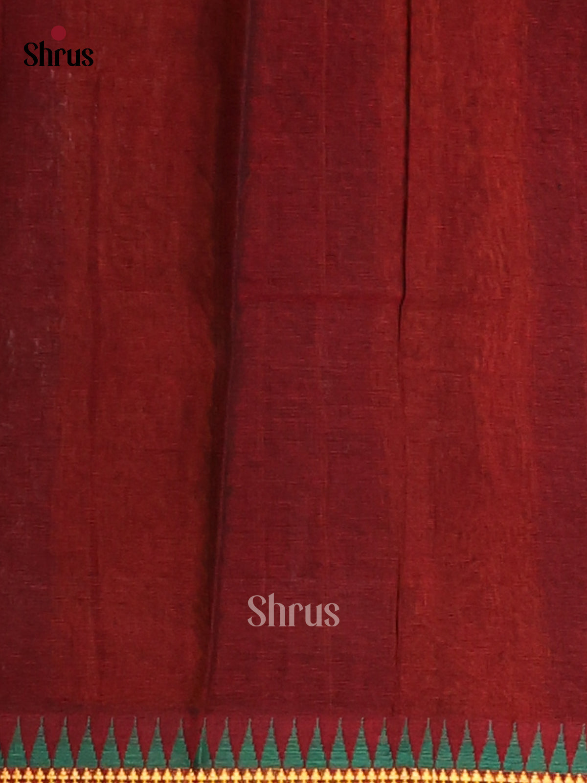 Maroon with Green- Narayanpet Cotton Saree - Shop on Shrus.com