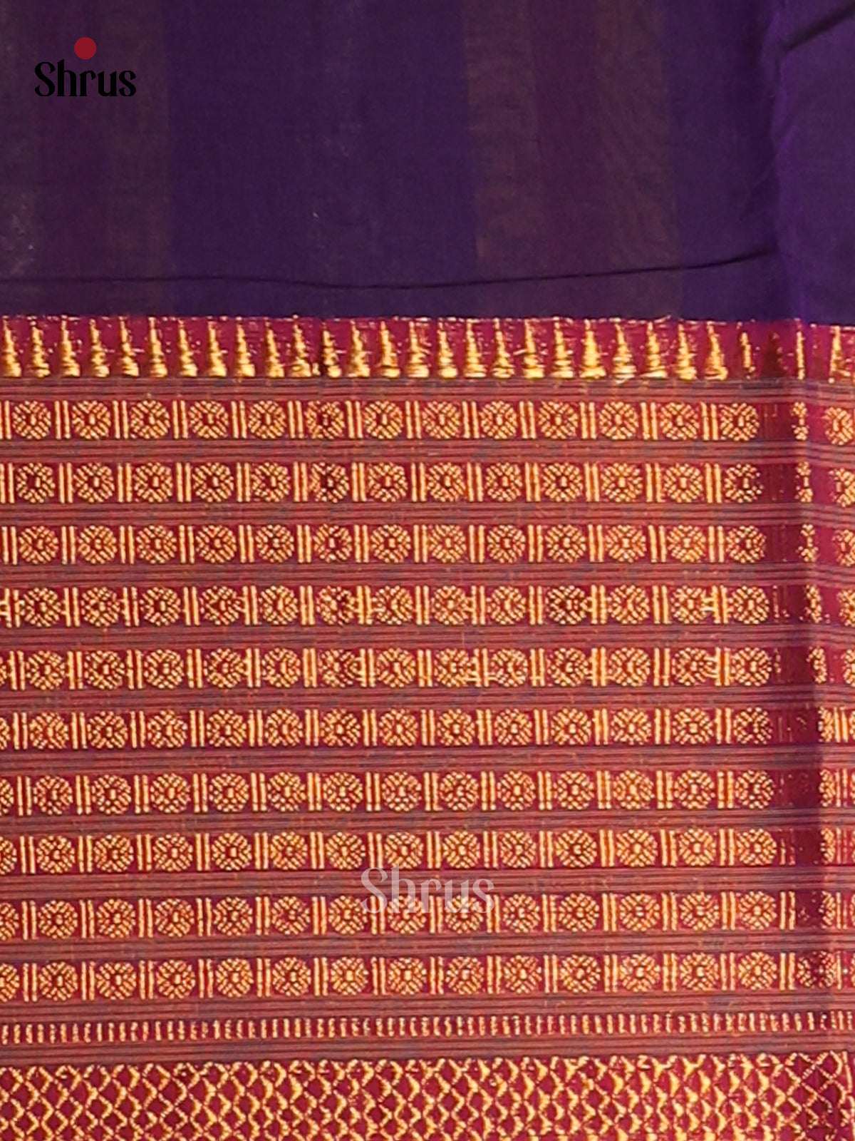 Violet with Maroon - Narayanpet Cotton Saree - Shop on Shrus.com