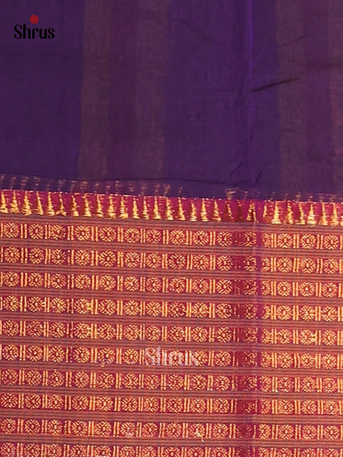 Violet with Mustard - Narayanpet Cotton Saree - Shop on Shrus.com