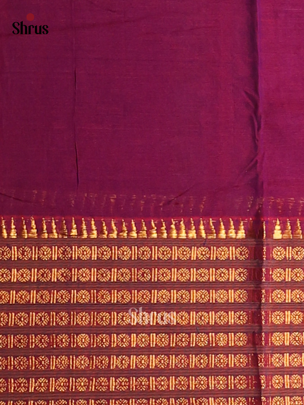 Purple with Green - Narayanpet Cotton Saree - Shop on Shrus.com