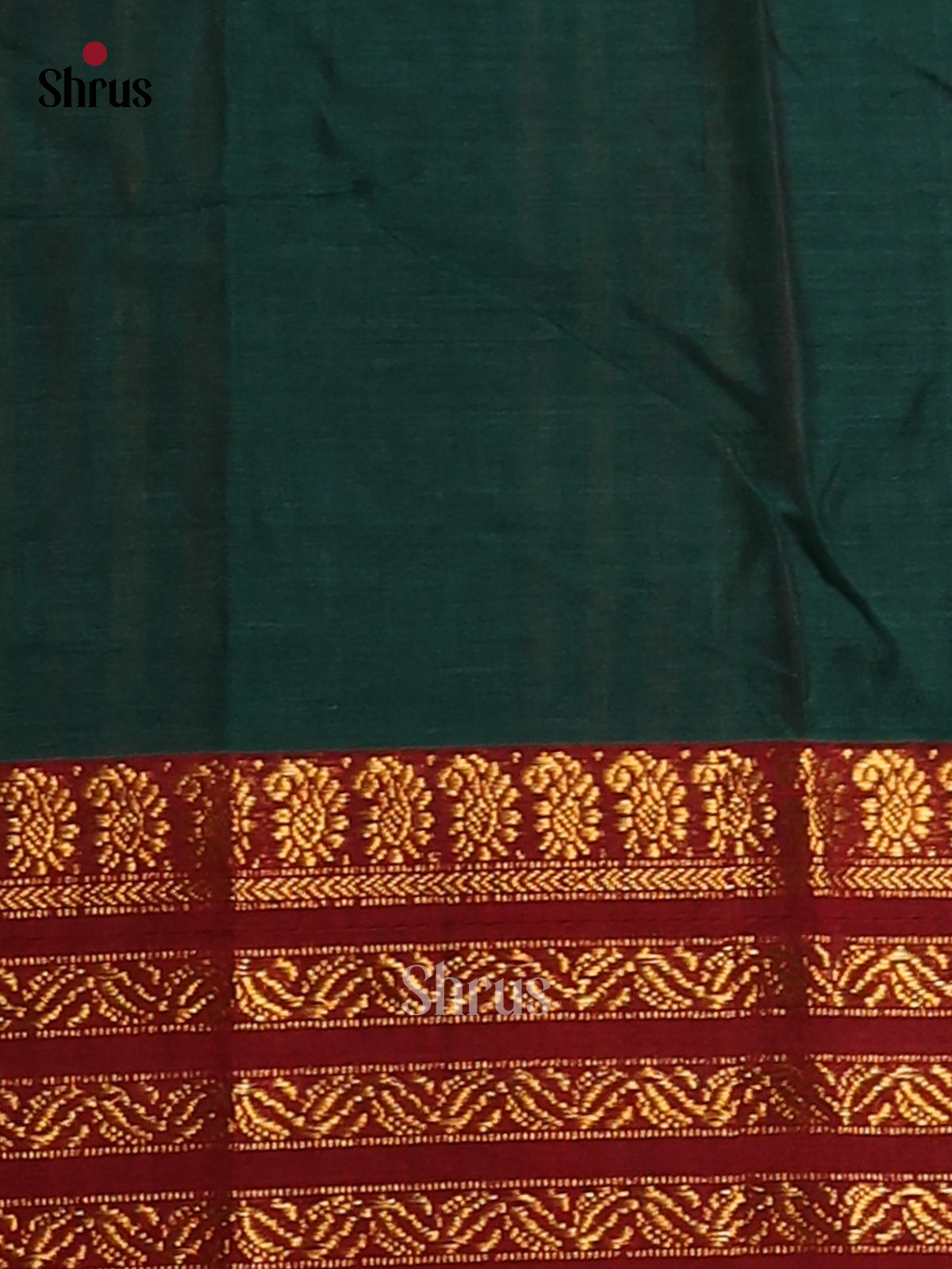 Green with Maroon - Narayanpet Cotton Saree - Shop on Shrus.com