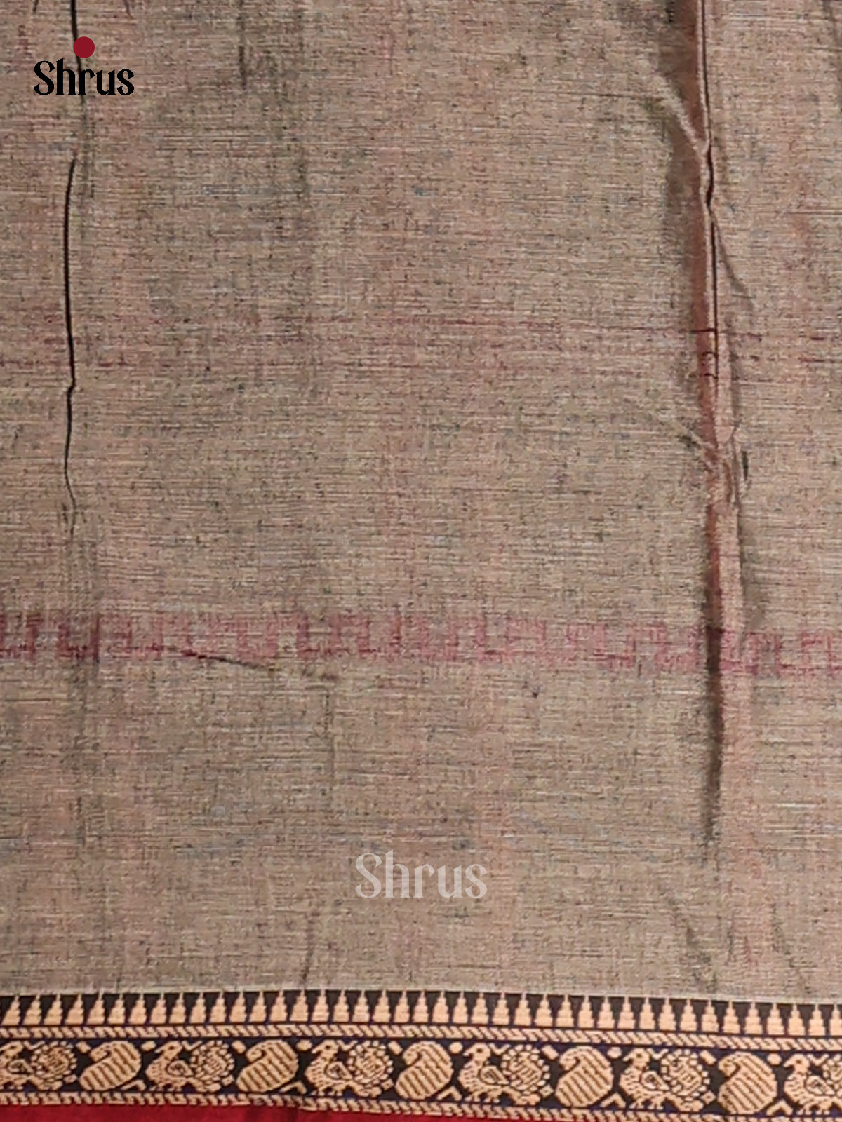 Grey with Maroon - Narayanpet Cotton Saree - Shop on Shrus.com