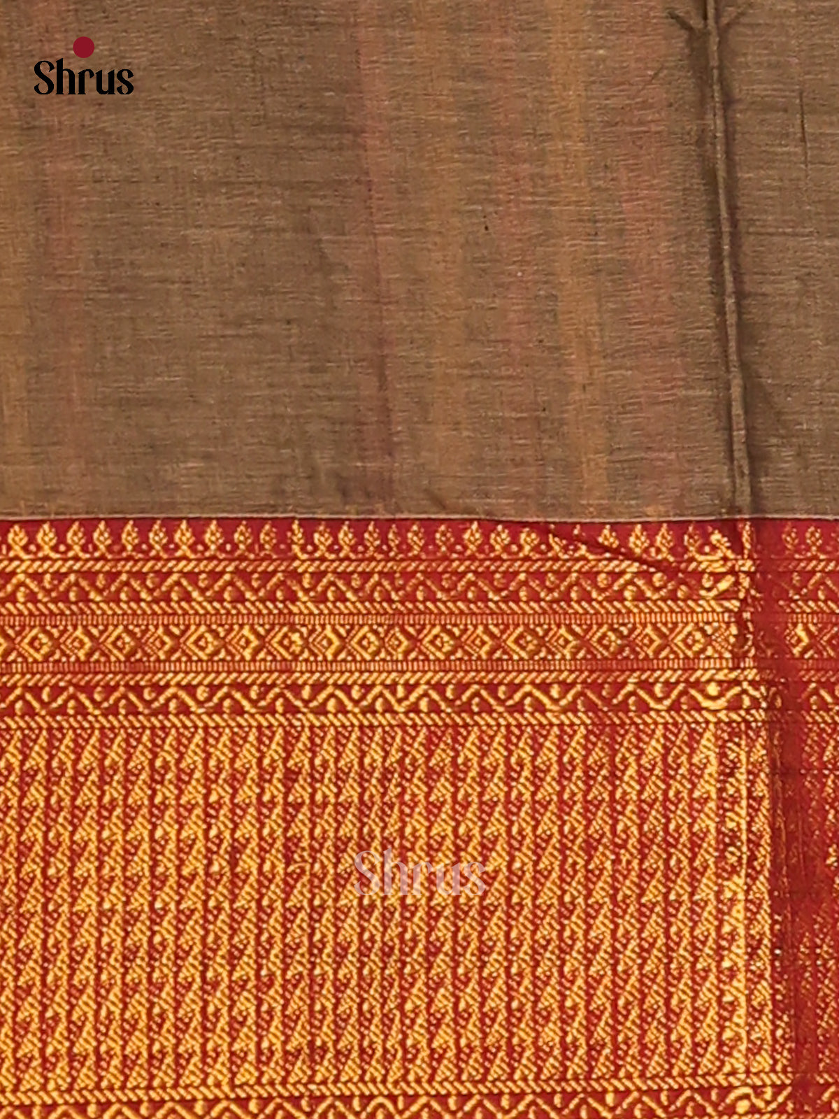 Grey with Red - Narayanpet Cotton Saree - Shop on Shrus.com