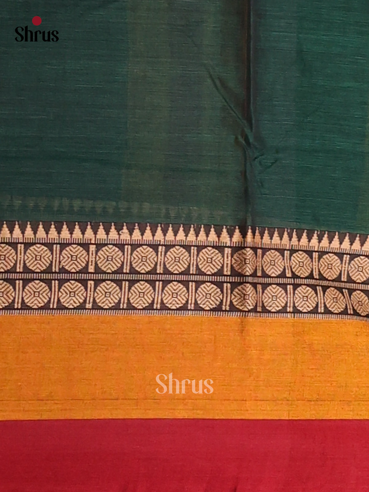 Green with Maroon - Narayanpet Cotton Saree - Shop on Shrus.com