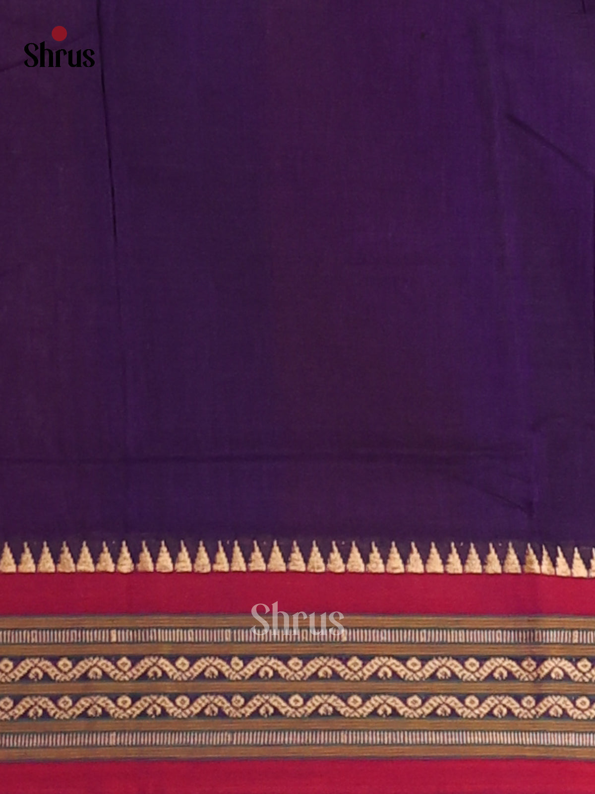Violet & Maroon - Narayanpet Cotton Saree - Shop on Shrus.com