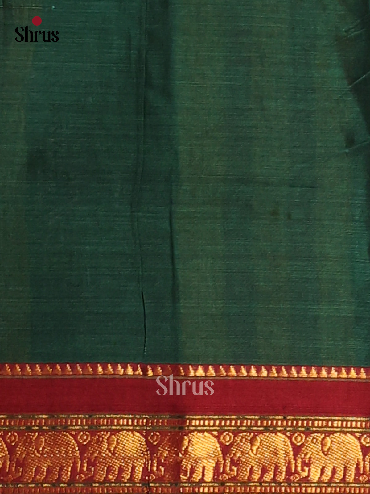 Green with Maroon - Narayanpet Cotton Saree - Shop on Shrus.com