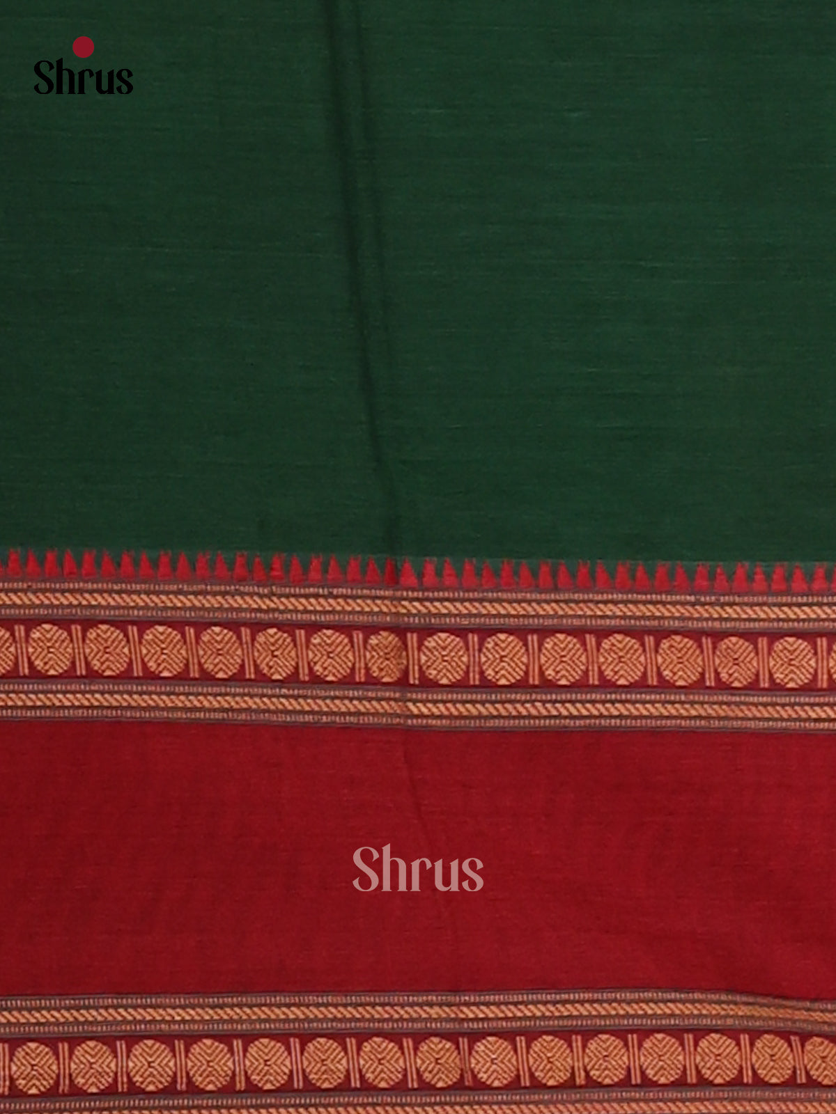 Green with Maroon- Narayanpet Cotton Saree - Shop on Shrus.com