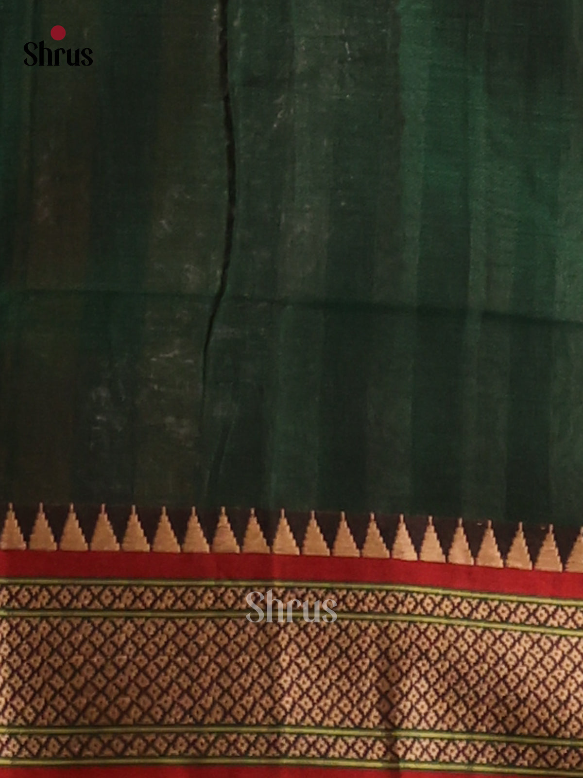 Green with Maroon - Narayanpet Cotton Saree - Shop on Shrus.com