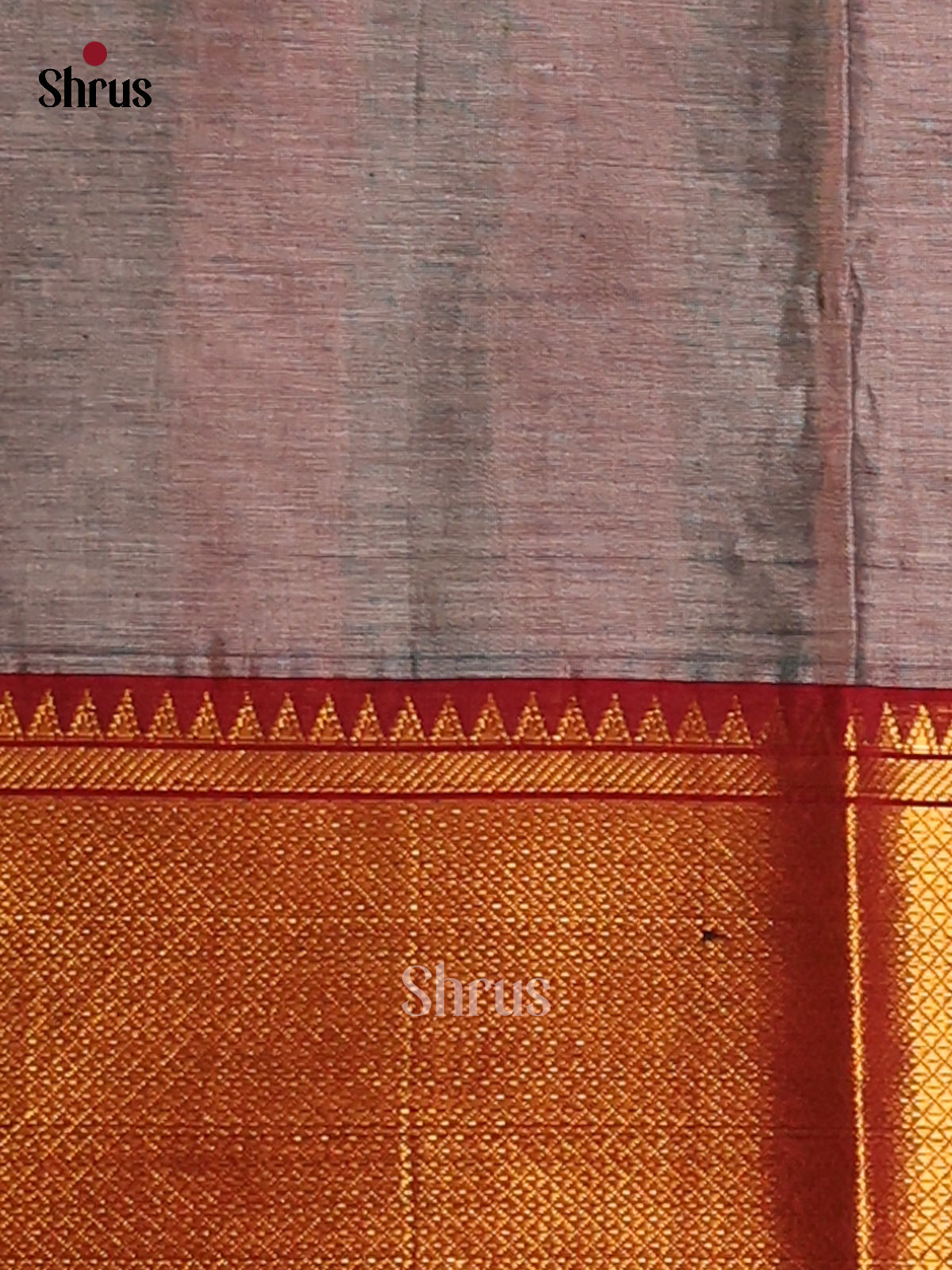 Grey with Maroon - Narayanpet Cotton Saree - Shop on Shrus.com