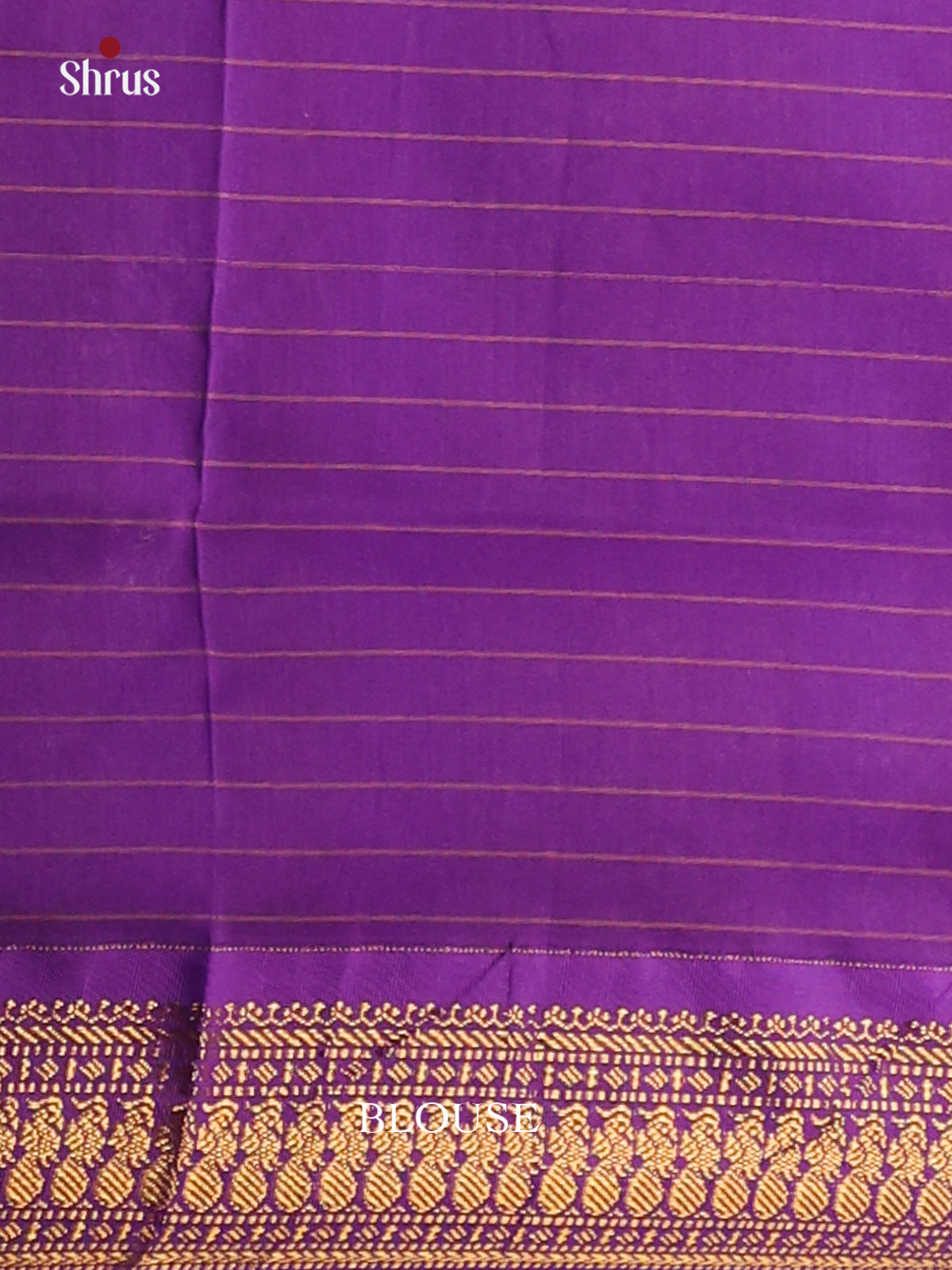 Elegant Brown Kalyani Cotton Saree with Purple Zari Pallu & Matching Zari Border - Shop on Shrus.com