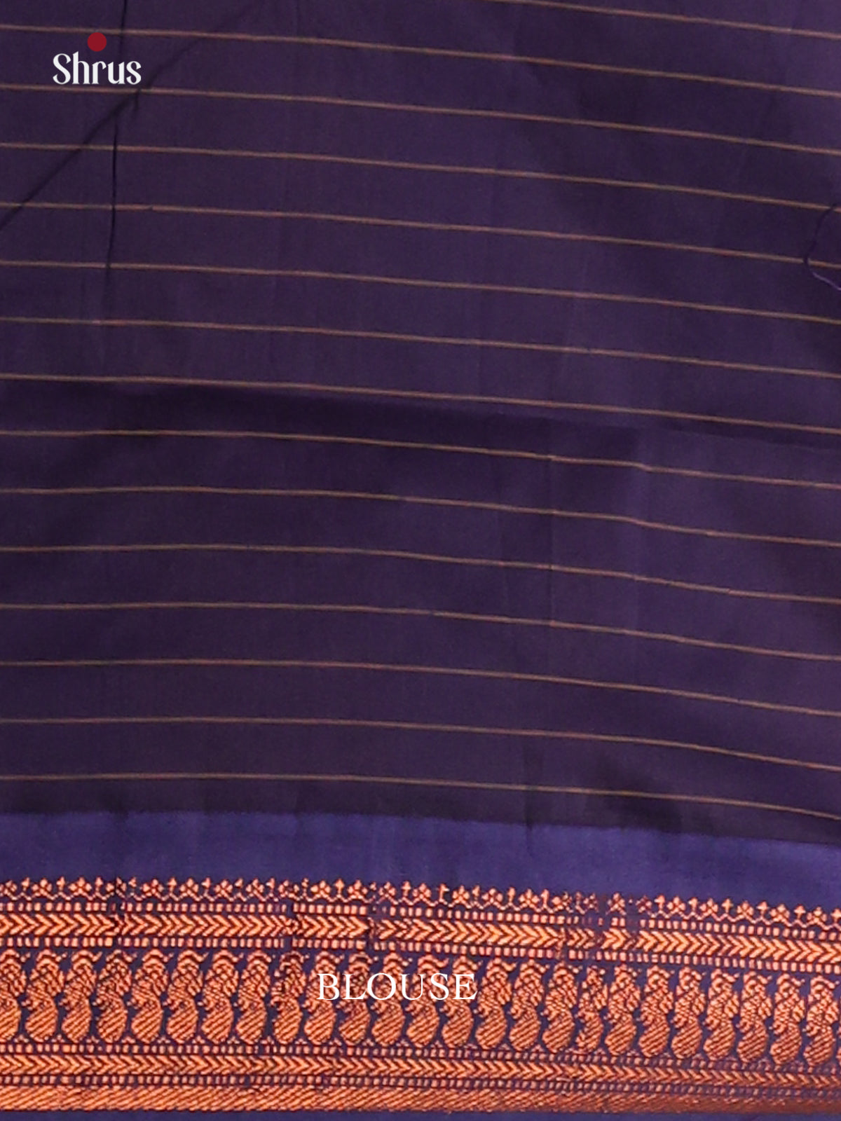 Peach Kalyani Cotton Saree with Blue Zari Woven Pallu & Elegant Zari Border - Shop on Shrus.com