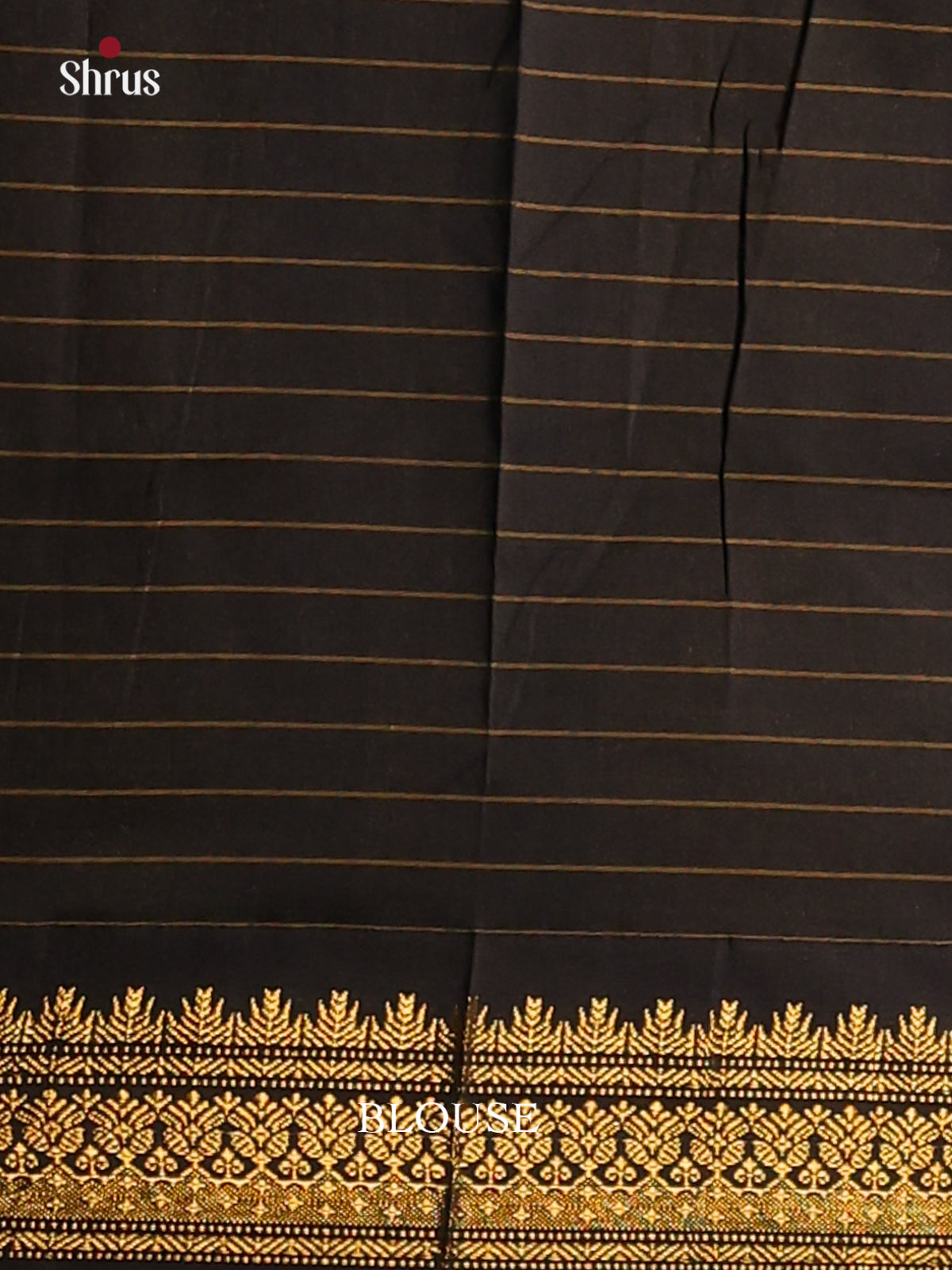 Beautiful Black Kalyani Cotton Saree with Self Zari Pallu & Elegant Zari Border - Shop on Shrus.com