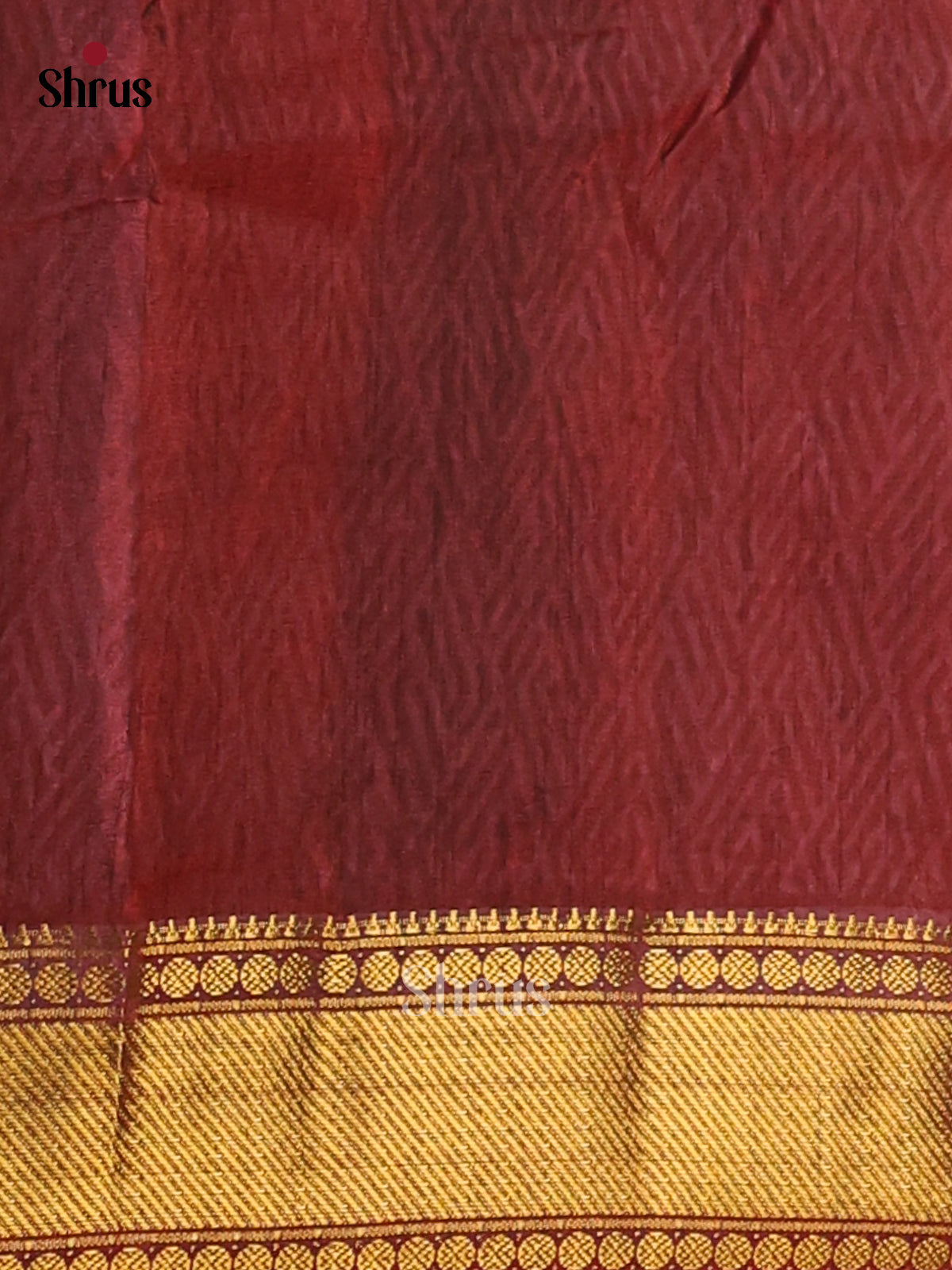 Red with Maroon - Semi Patola Saree - Shop on Shrus.com