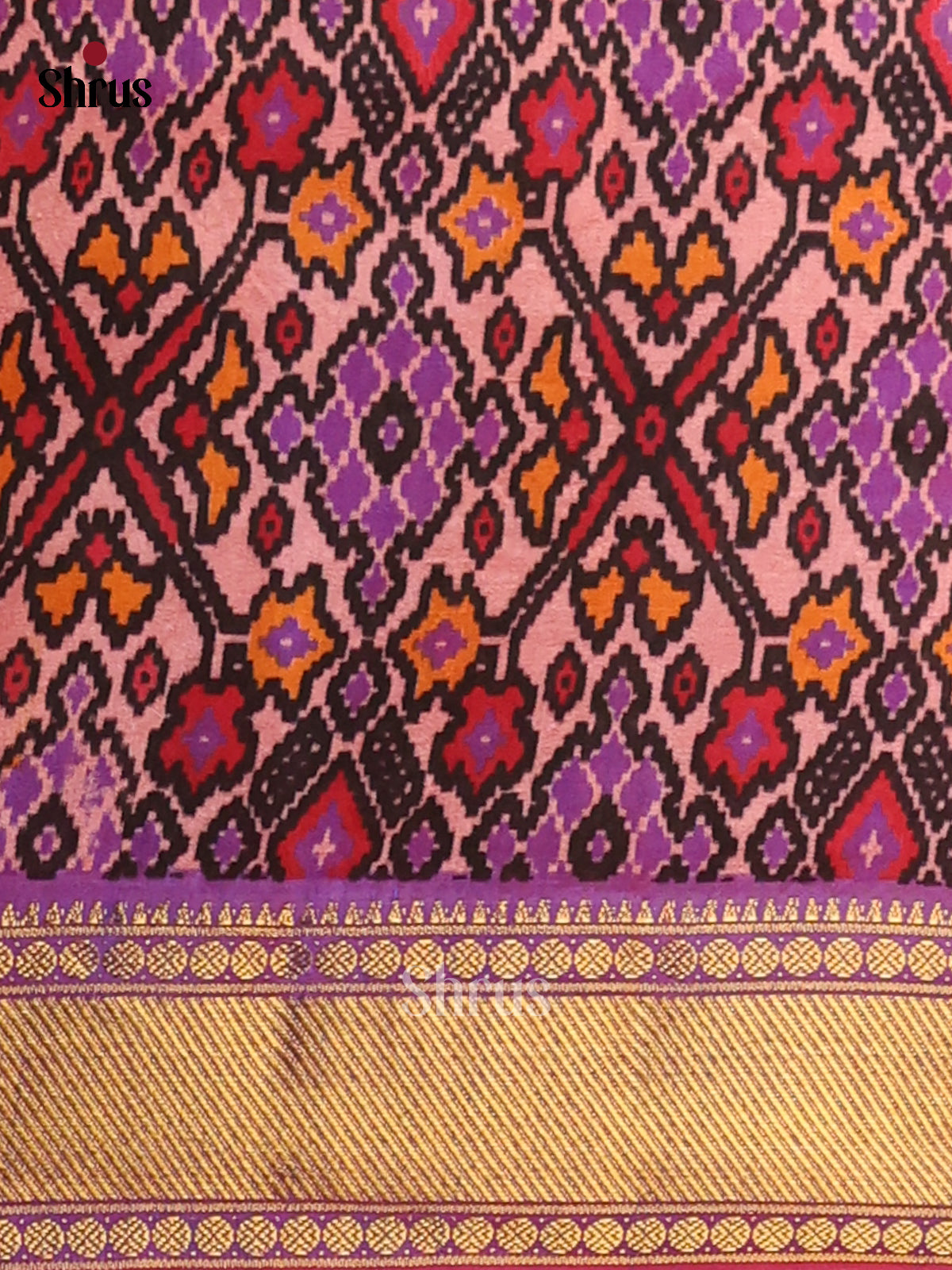 Red & Purple- Semi Patola Saree - Shop on Shrus.com