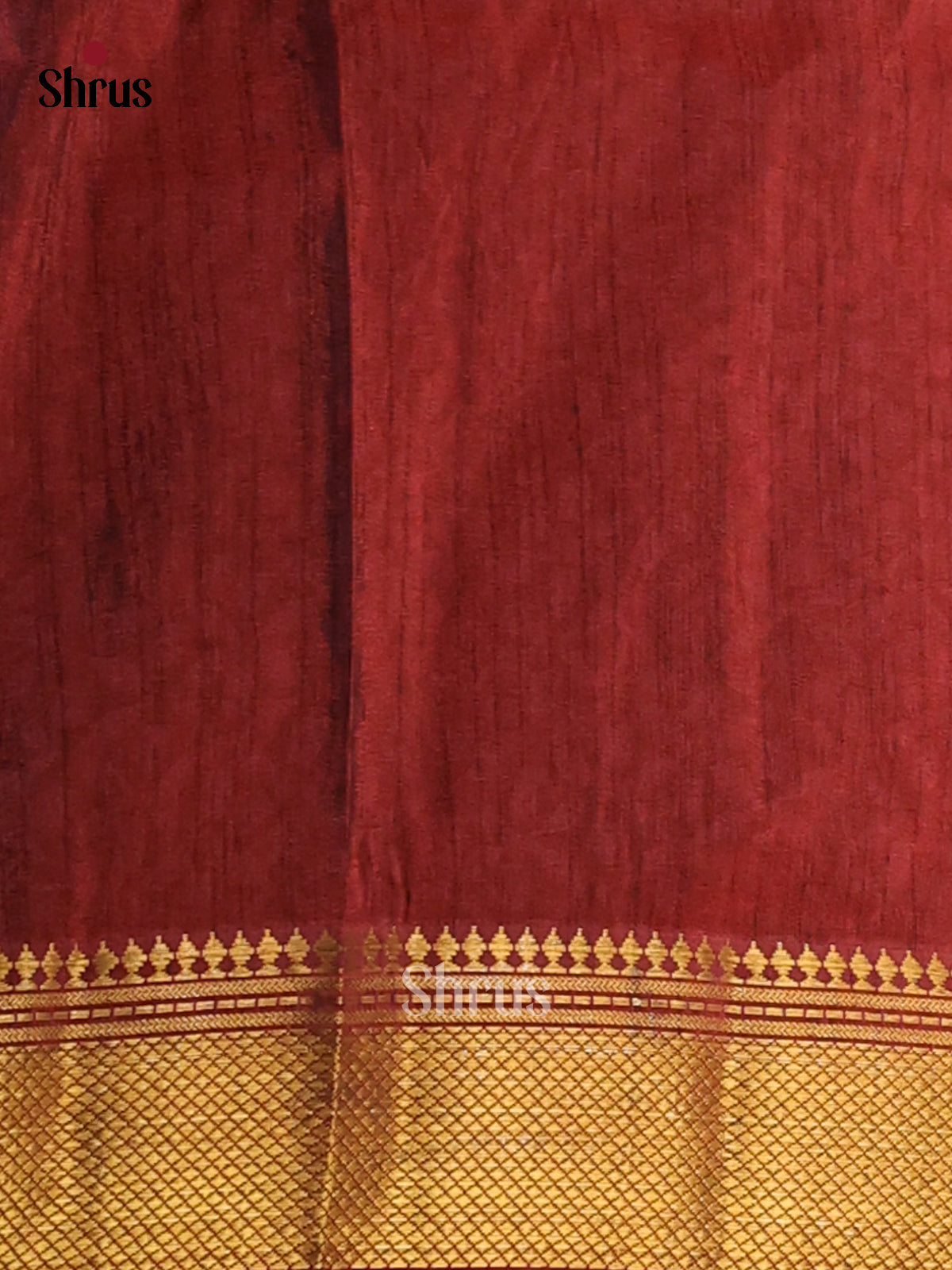 Red with Maroon - Semi Patola Saree - Shop on Shrus.com