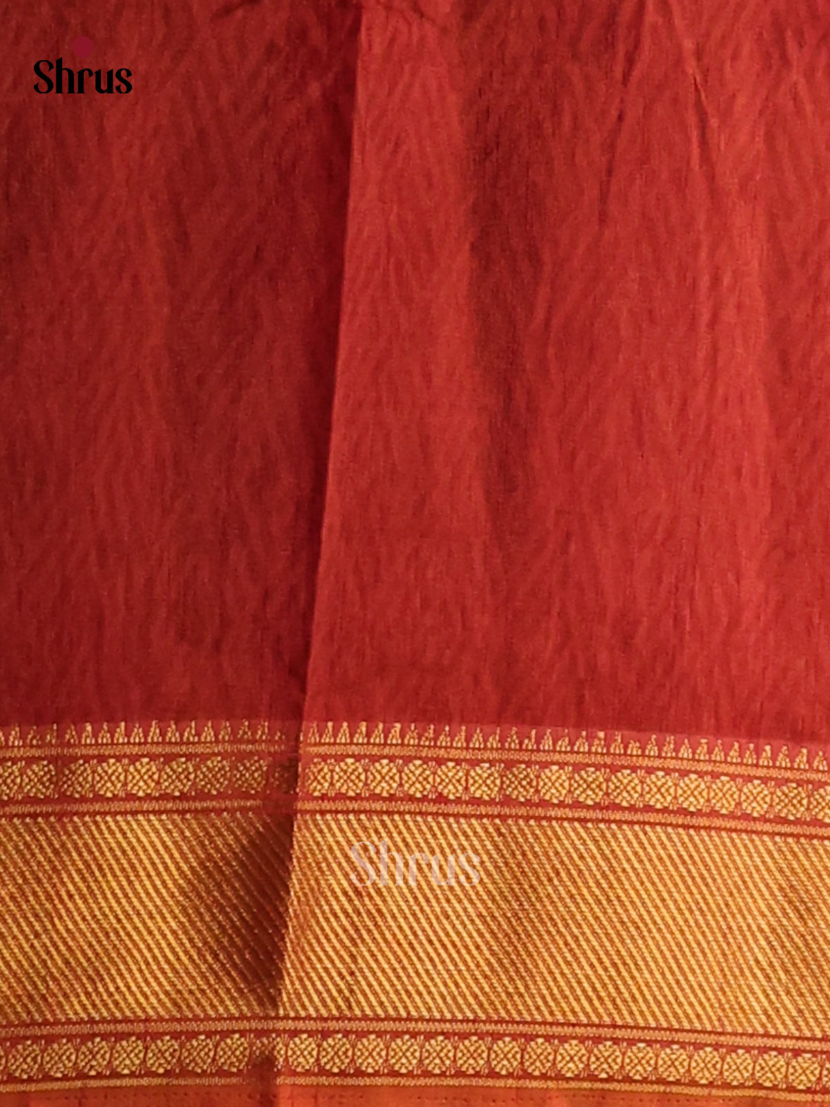 Brown with Brick - Semi Patola Saree - Shop on Shrus.com