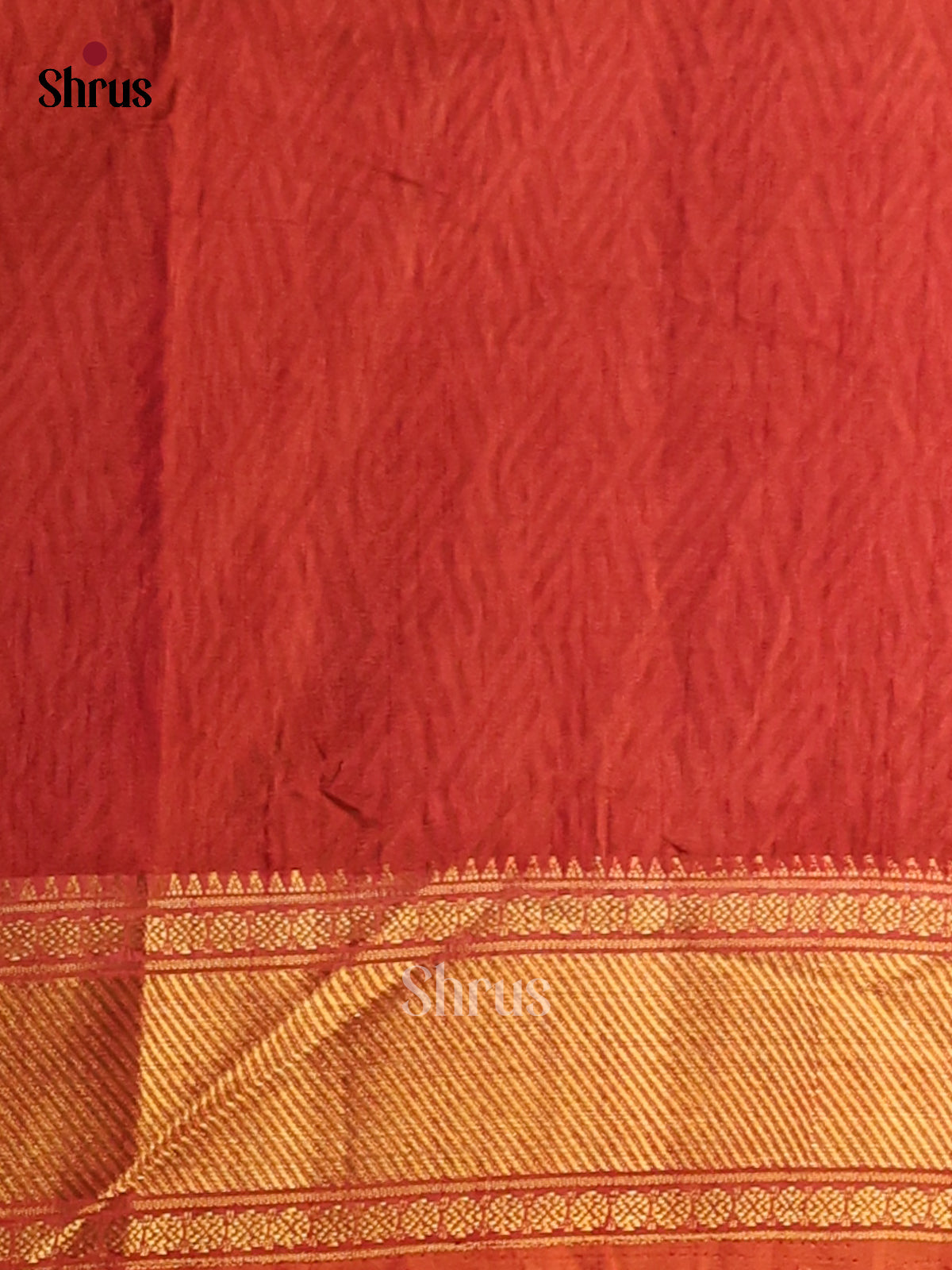 Brown with Brick Orange - Semi Patola Saree - Shop on Shrus.com