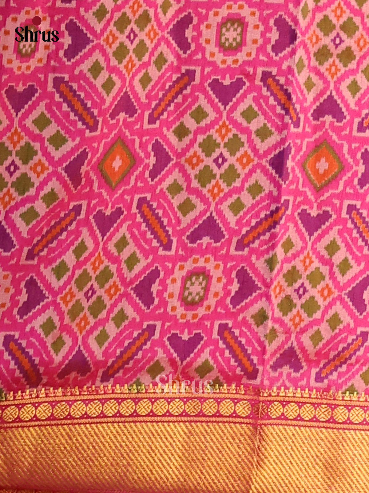Purple & Pink - Semi Patola Saree - Shop on Shrus.com