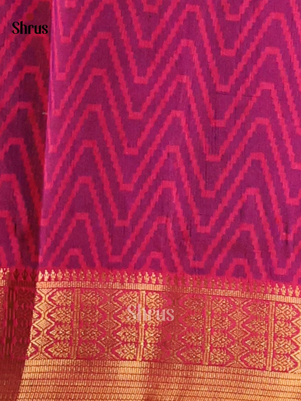 Purple with Pink- Semi Patola Saree - Shop on Shrus.com