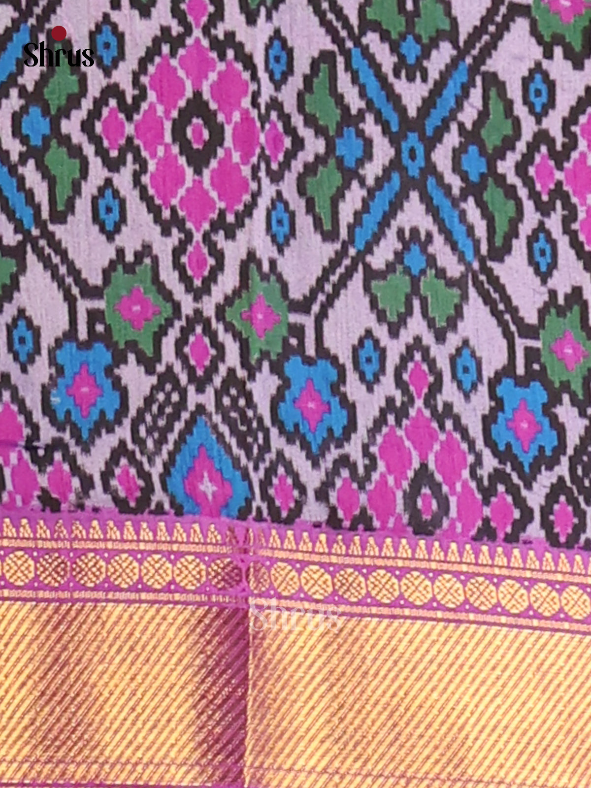 Blue with Purple - Semi Patola Saree - Shop on Shrus.com