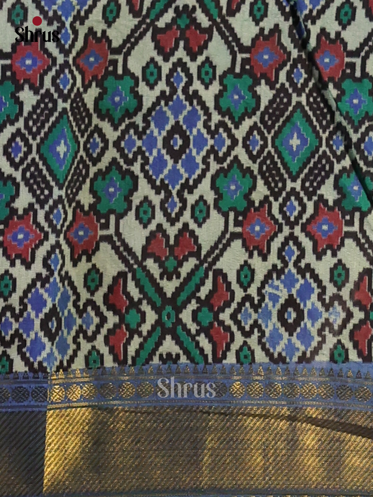 Blue & Purple - Semi Patola Saree - Shop on Shrus.com