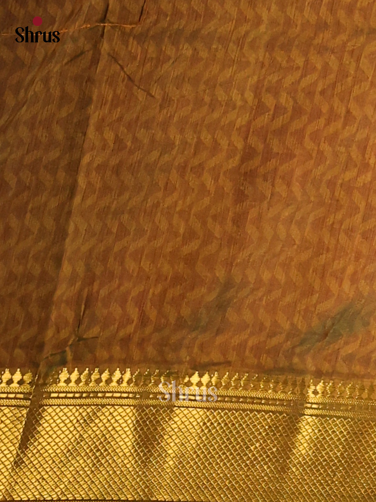 Blue & Mehandi - Semi Patola Saree - Shop on Shrus.com