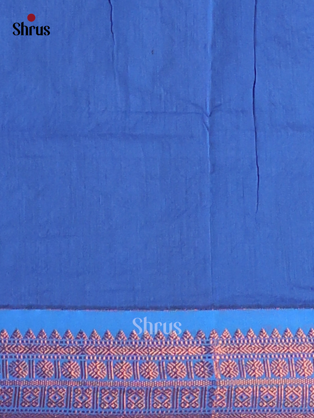 Cute Pink Kalyani Cotton Saree with Buttas, Blue Zari woven Border & Pallu - Shop on Shrus.com