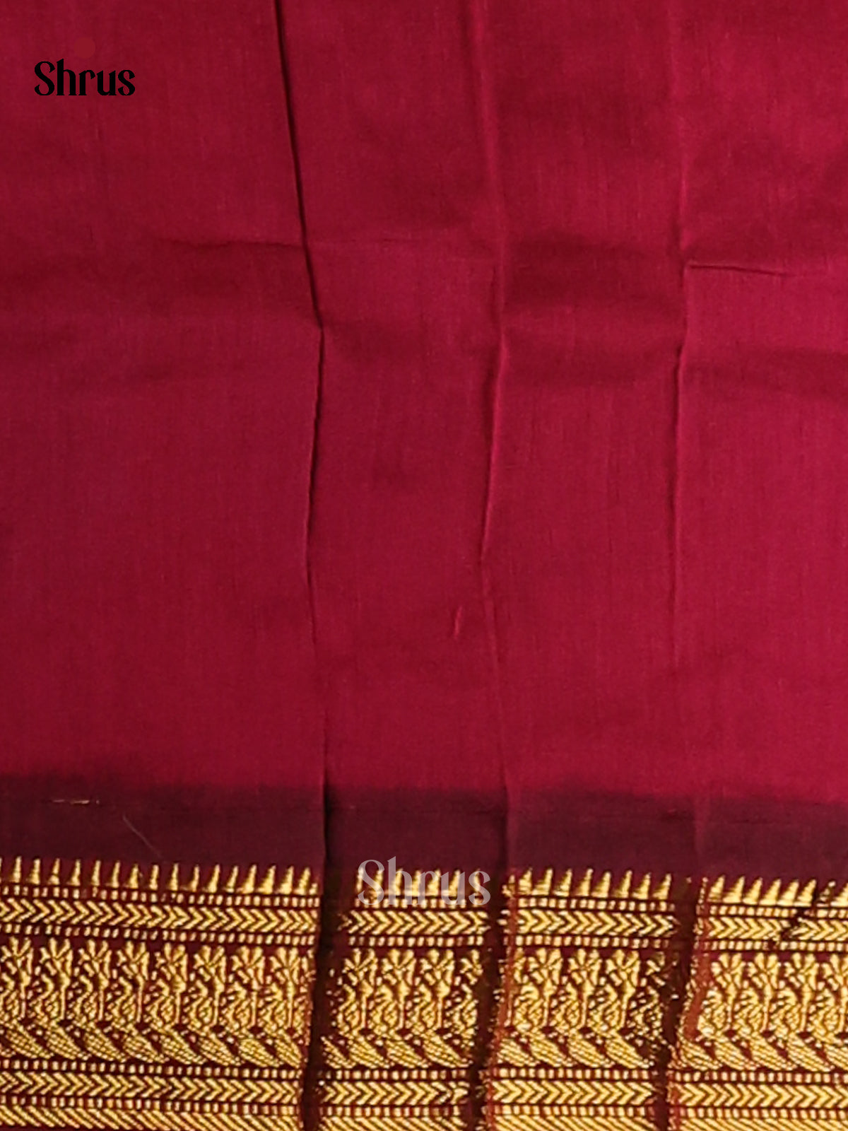Bold Black Kalyani Cotton Saree with Thread Woven Buttas, Maroon Zari Pallu & Border - Shop on Shrus.com