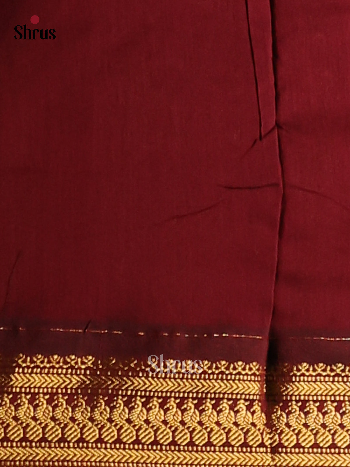 Lustrous Mustard Kalyani Cotton Saree with Maroon Zari Border & Pallu - Shop on Shrus.com