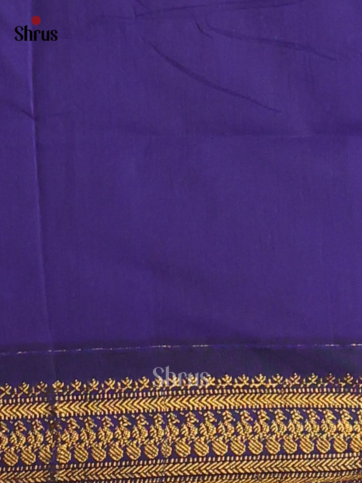 Luminous Mustard Kalyani Cotton Saree with Thread Buttas, Blue Zari Border & Pallu - Shop on Shrus.com