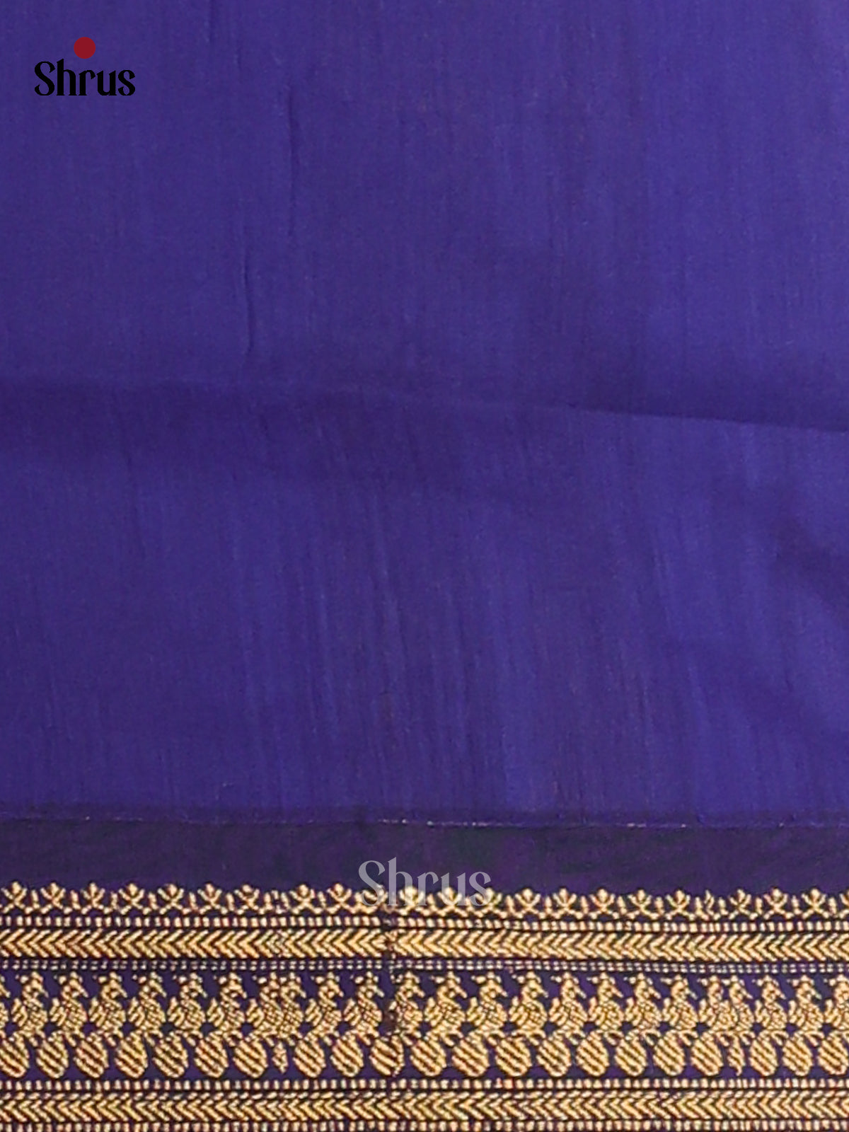 Pretty Purple Kalyani Cotton Saree with Blue Zari Pallu & Border - Shop on Shrus.com