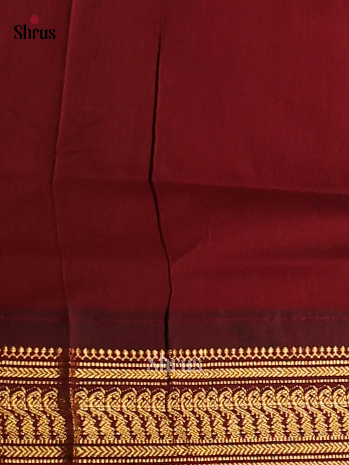 Pretty Grey Kalyani Cotton Saree with Maroon Zari Border & Pallu - Shop on Shrus.com