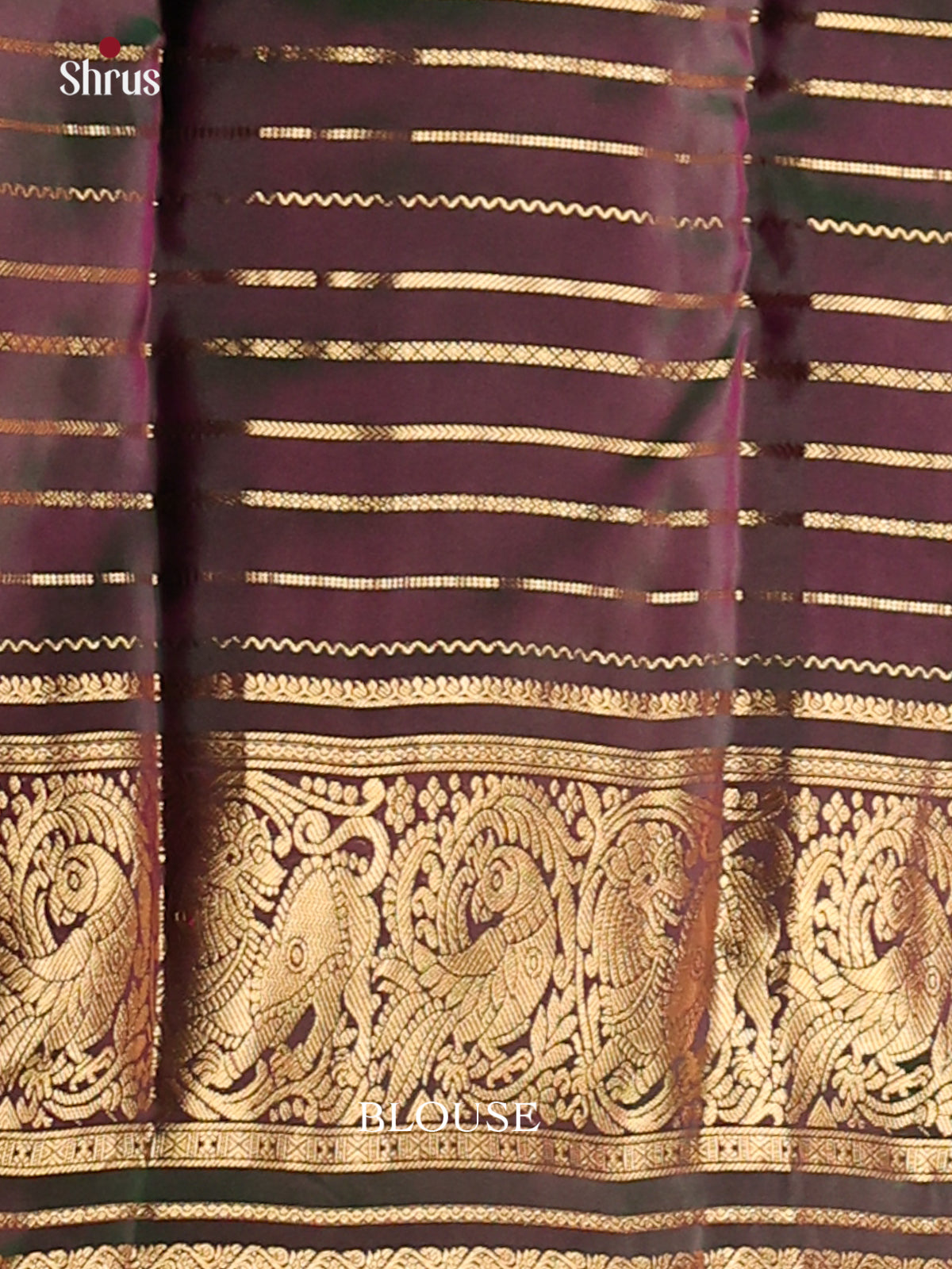Maroon& Green- Kanchipuram-halfpure Saree - Shop on Shrus.com