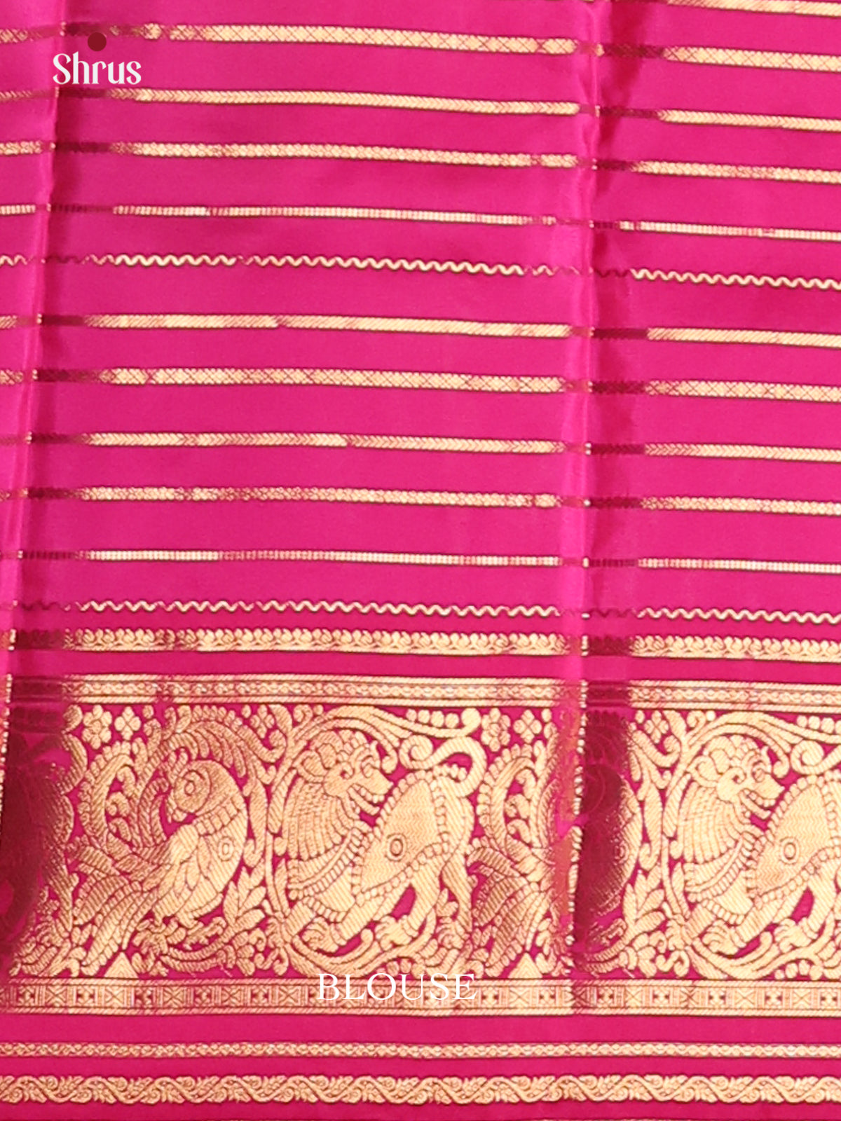 Mustard & Majenta - Kanchipuram-halfpure Saree - Shop on Shrus.com