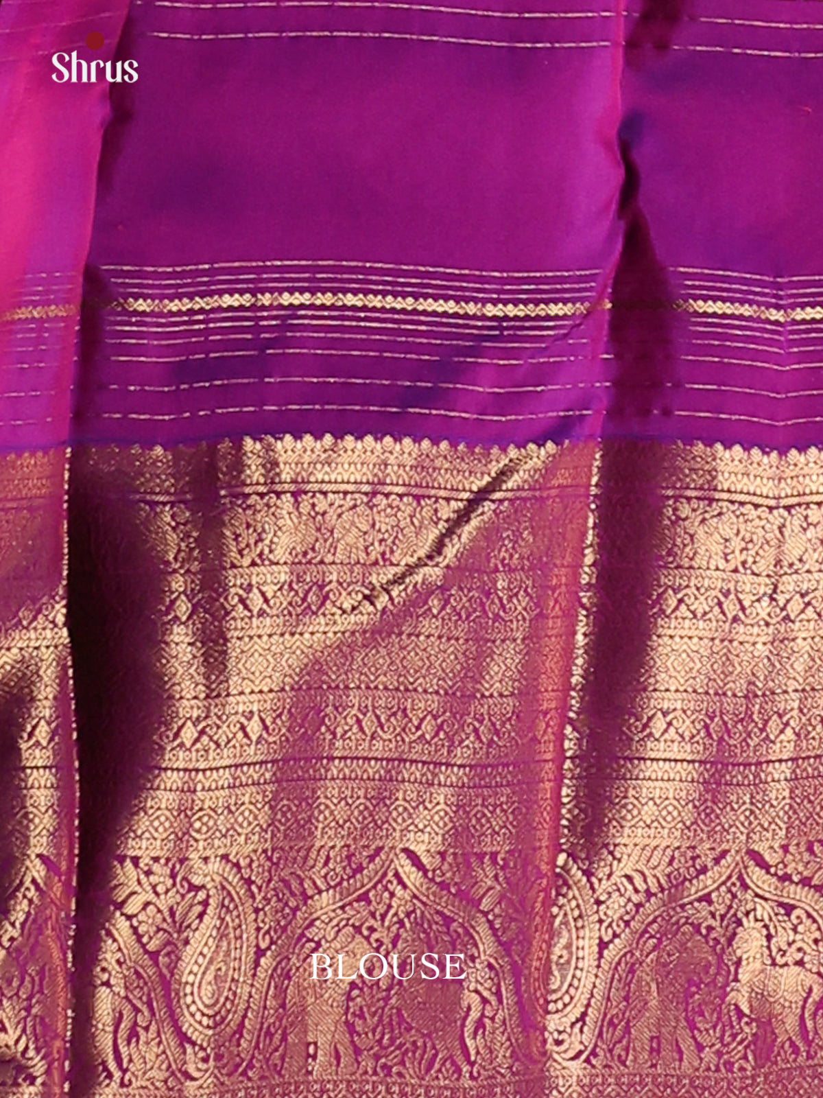 Orange & Purple - Kanchipuram-halfpure Saree - Shop on Shrus.com