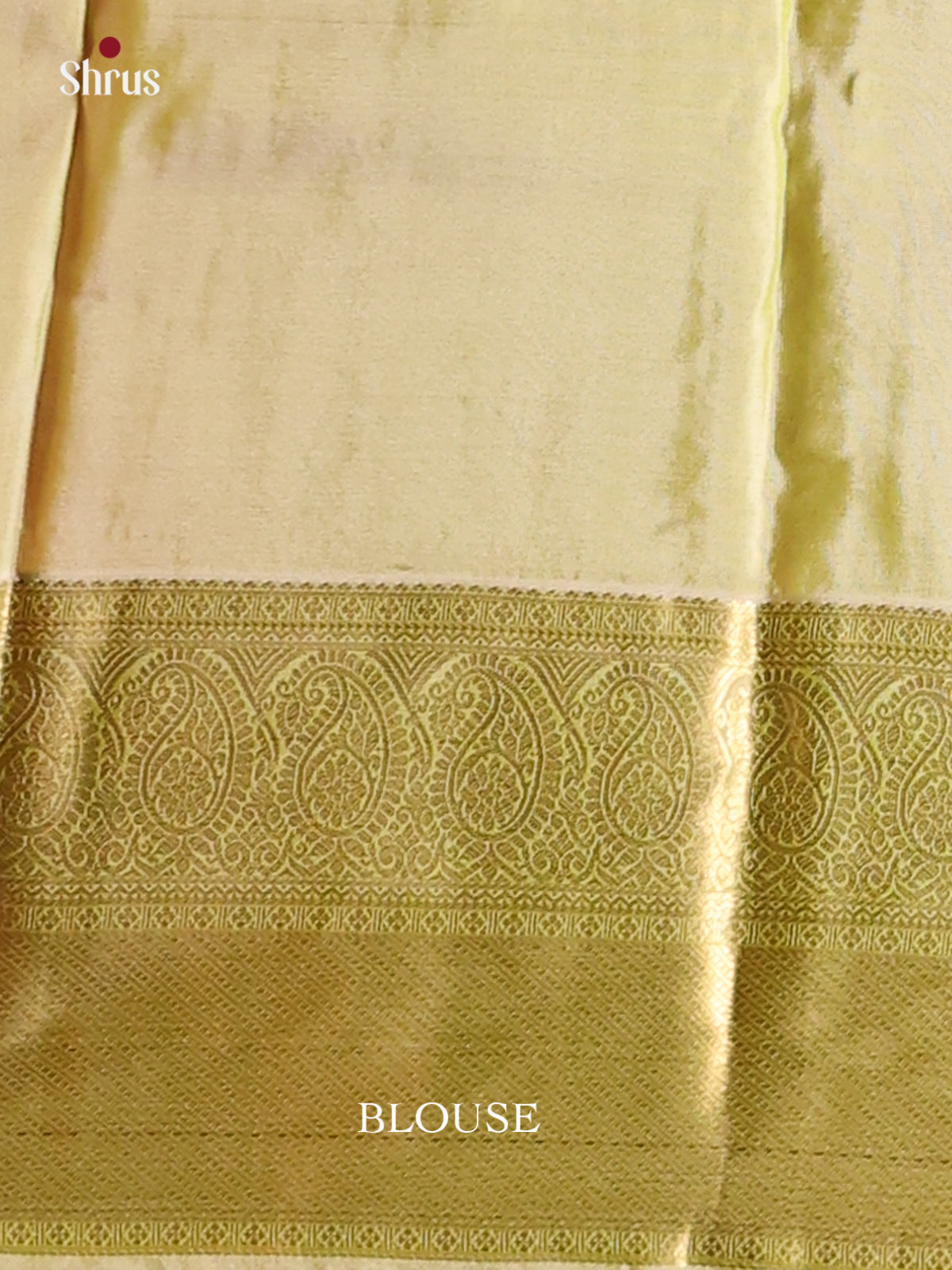 Cream & Green - Kanchipuram-halfpure Saree - Shop on Shrus.com