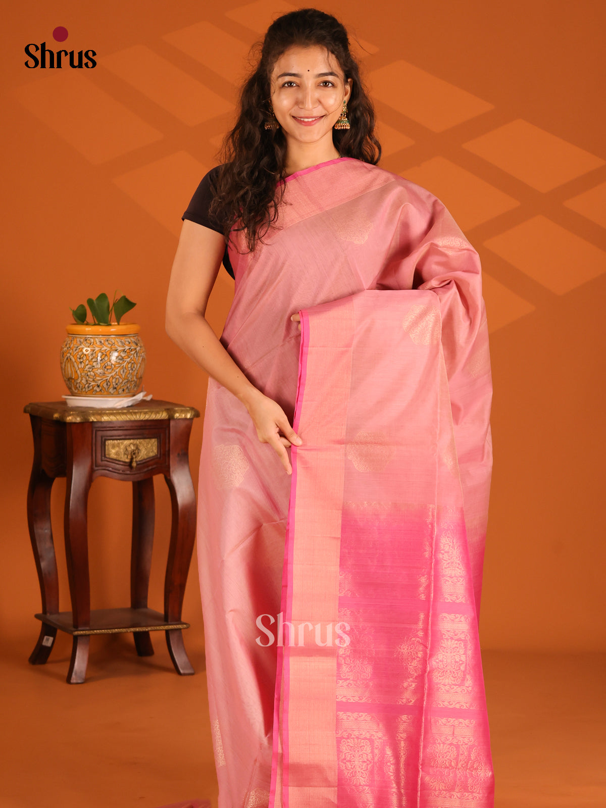 DES23249 - Silk Cotton Saree - Shop on Shrus.com