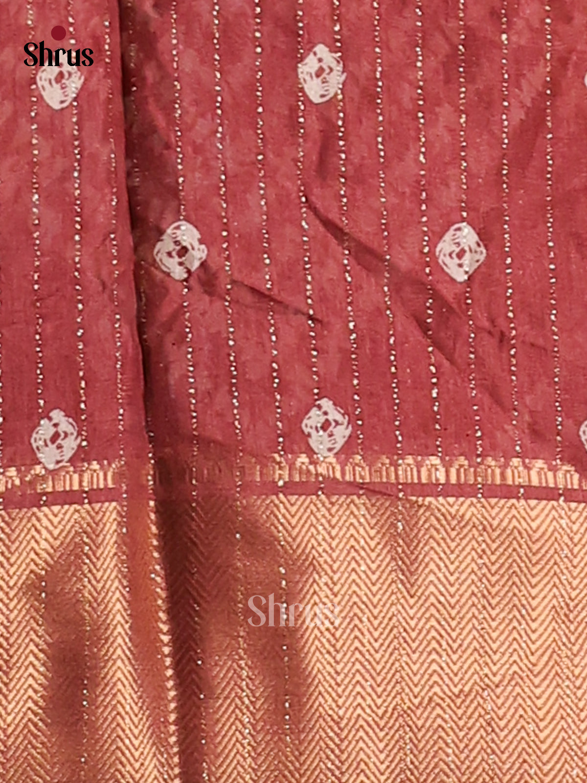 Brown - Semi Crepe Saree - Shop on Shrus.com