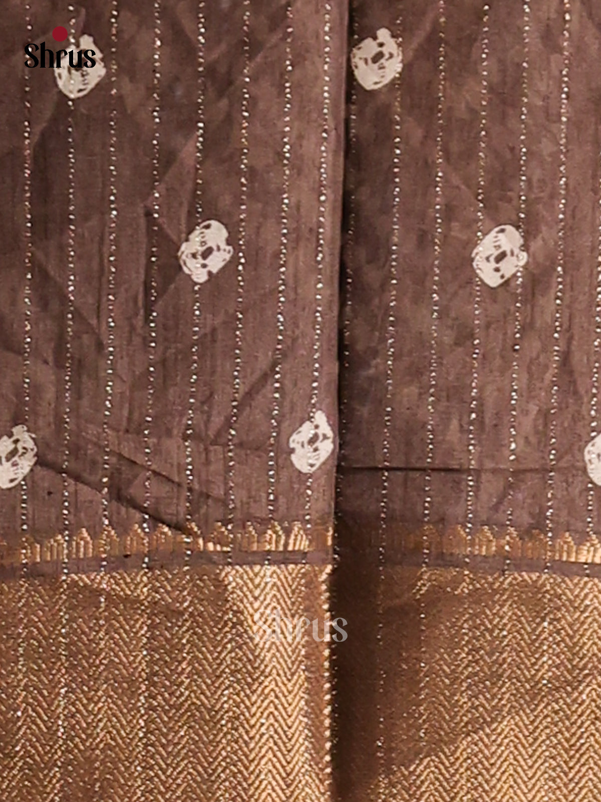 Brown - Semi Crepe Saree - Shop on Shrus.com