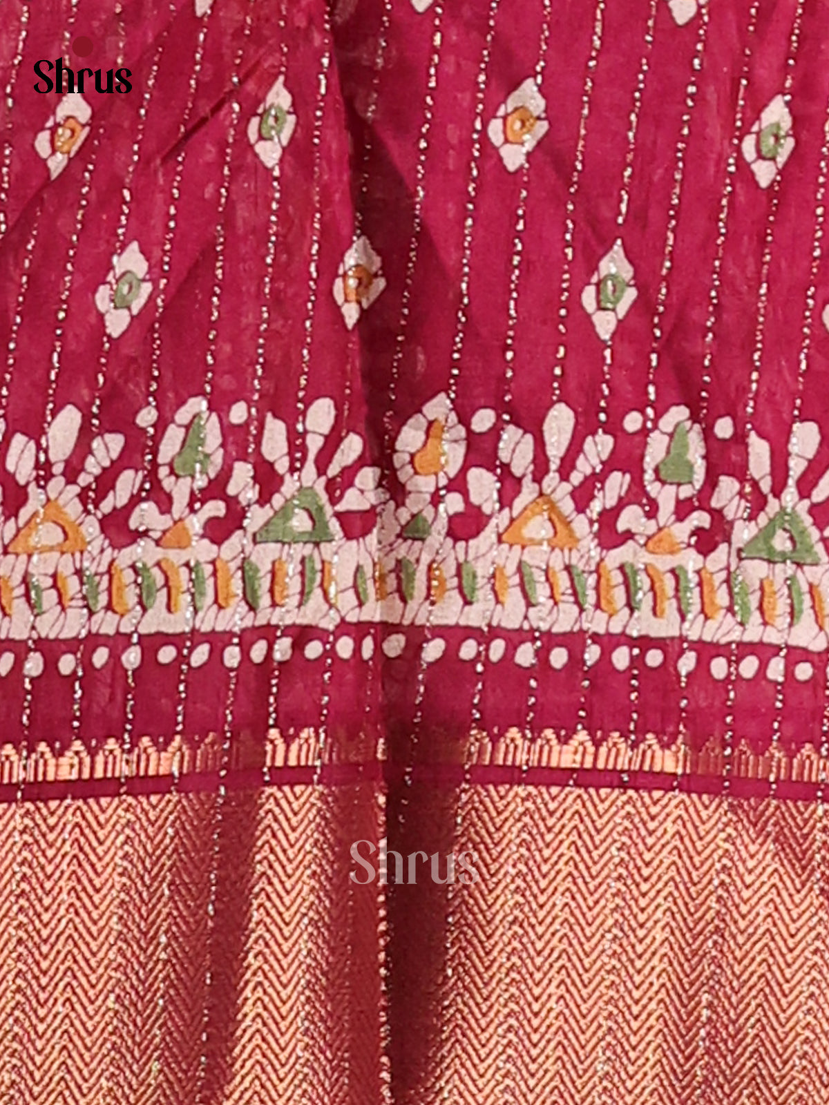 Maroon - Semi Crepe Saree - Shop on Shrus.com
