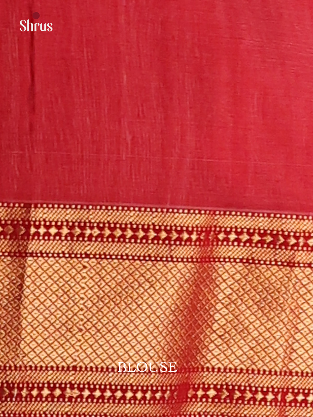 Cream & Red- Maheshwari silkcotton Saree - Shop on Shrus.com
